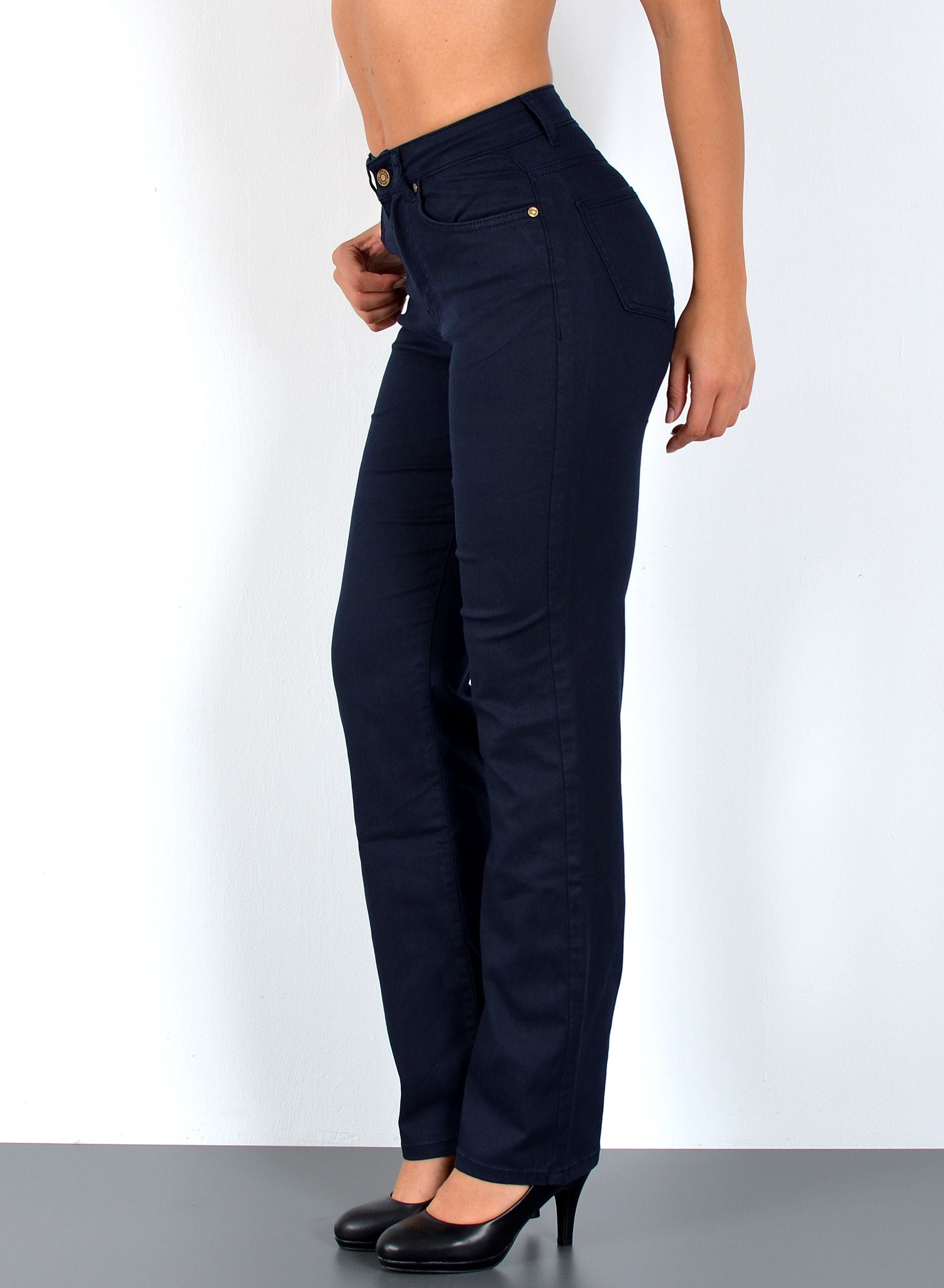 ESRA Stoffhose Damen Straight Fit Hose High Waist Business-Hose bis Große G günstig online kaufen