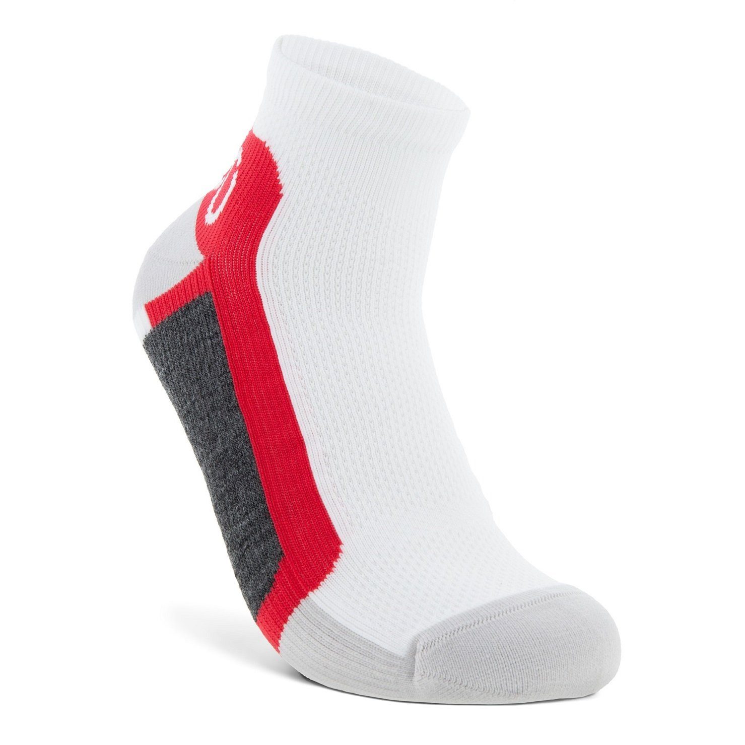 Ecco Sportsocken Ankle Cut Tech Sporty (leichtes Material) weiss/rot Herren - 1 Paar
