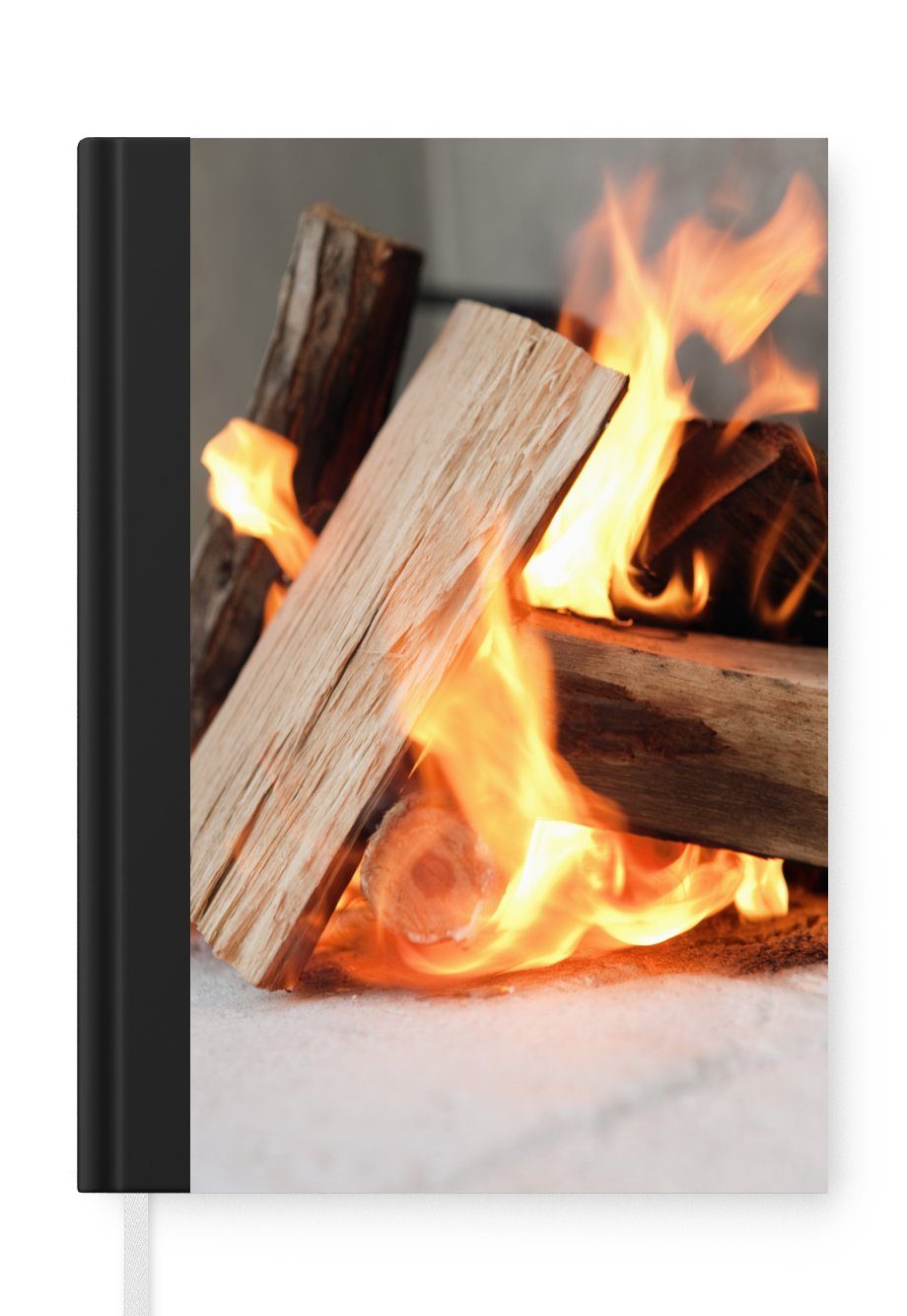 MuchoWow Notizbuch Holzverbrennung am offenen Feuer, Journal, Merkzettel, Tagebuch, Notizheft, A5, 98 Seiten, Haushaltsbuch