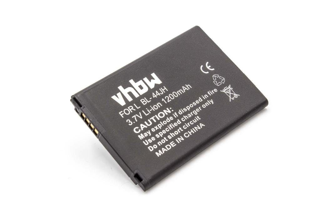 vhbw Akku passend für LG L7 Optimus, L35g, L35, LS860, E455, H410, E440, Smartphone-Akku Akku Li-Ion 1200 mAh (3,7 V), Leistungsfähiger Austausch-Akku für Telefon, Smartphone