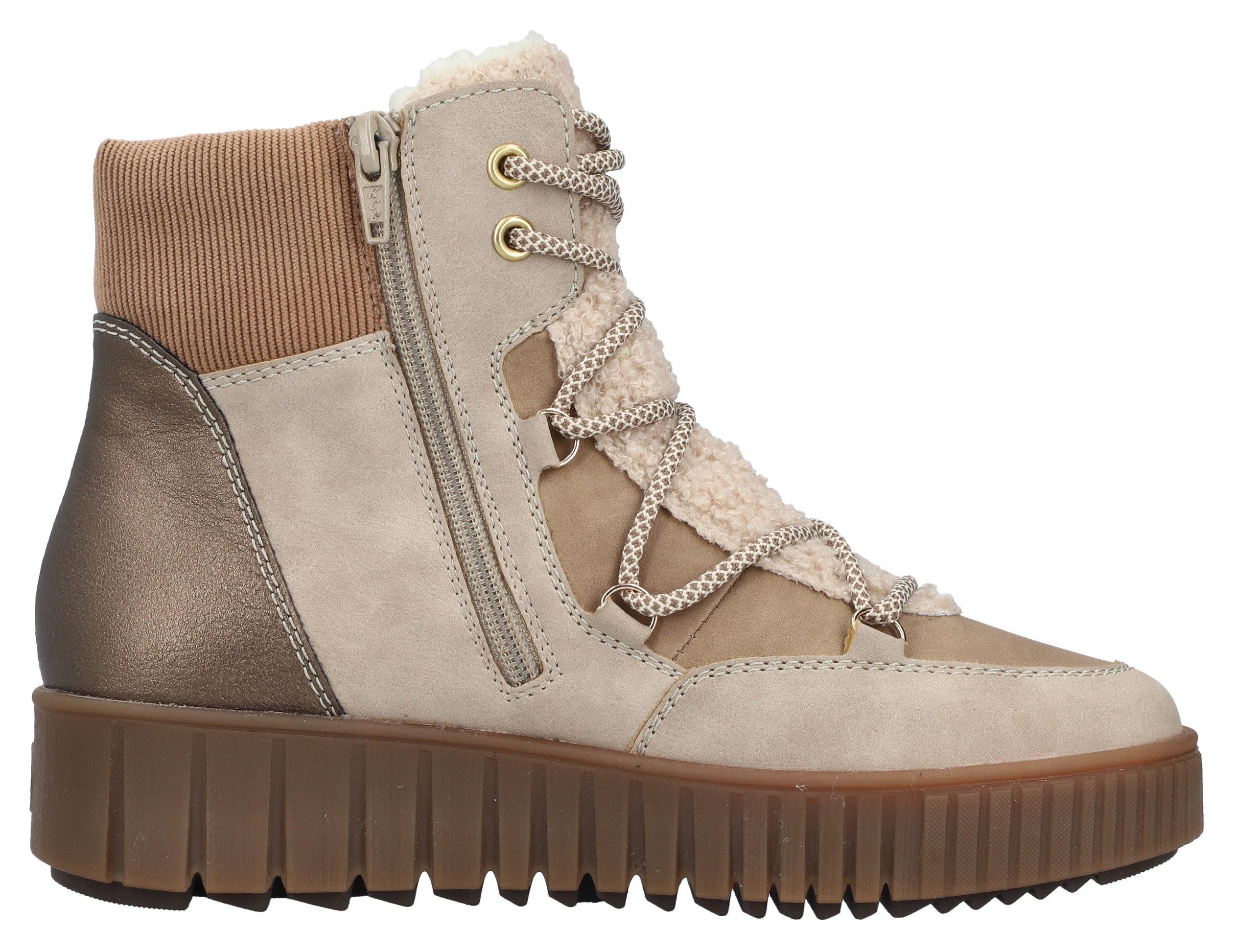 Rieker Winterboots Schnürboots, Plateauboots, mit Warmfutter