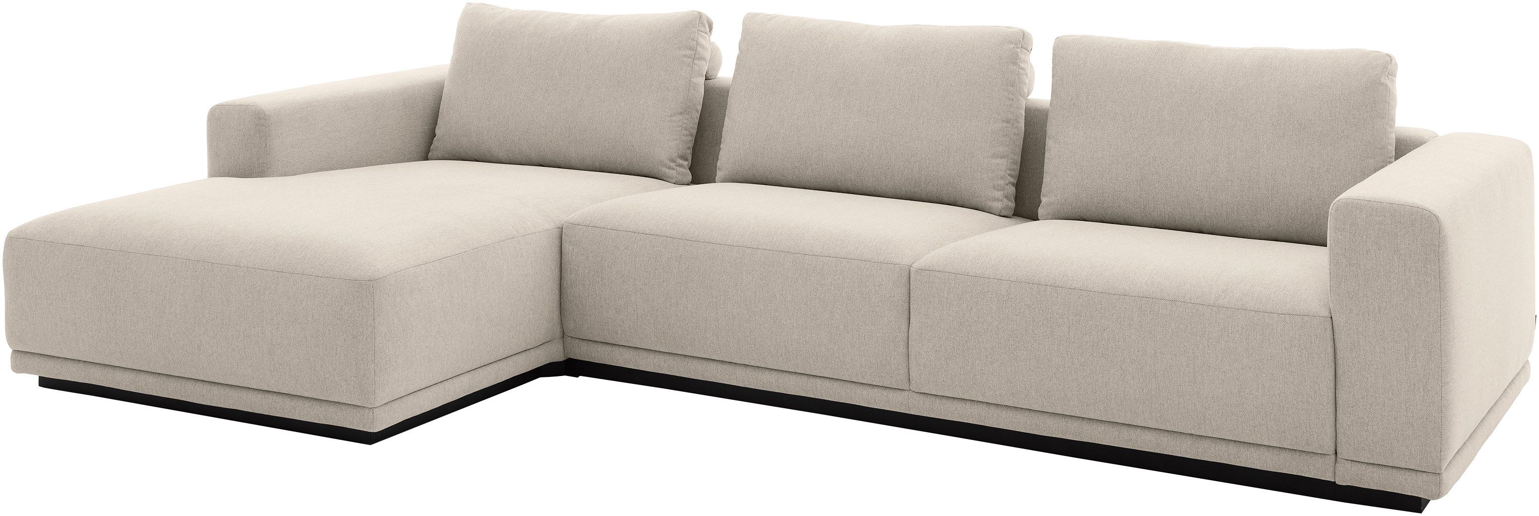 Musterring Ecksofa JustB! PM200, Holzrahmen in schwarz, wahlw. Sitzvorzug, Breite 316cm, Anreihsofa rechts & Longchair links, mit elektrischem Sitzvorzug