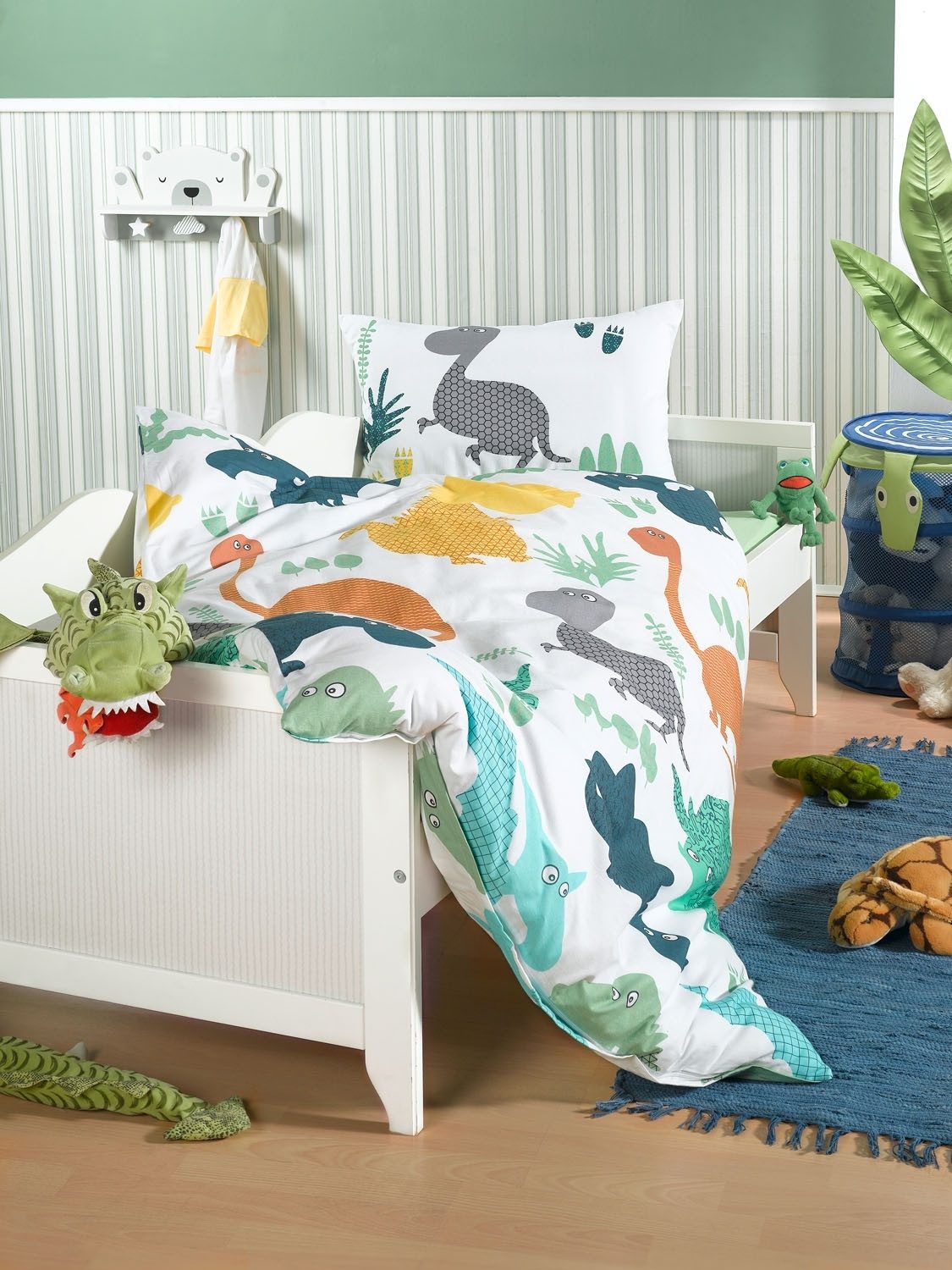 Holiday Heimtex Babybettwäsche DINO, 100 x 135 cm, Mehrfarbig, Baumwolle, 2 teilig, 2-teilig, mit Reißverschluss – Bild 2 von 2