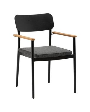 Konway Stapelstuhl DALLAS (4 St), 4x KONWAY® DALLAS Stapelsessel Black Premium Polyrattan Sessel