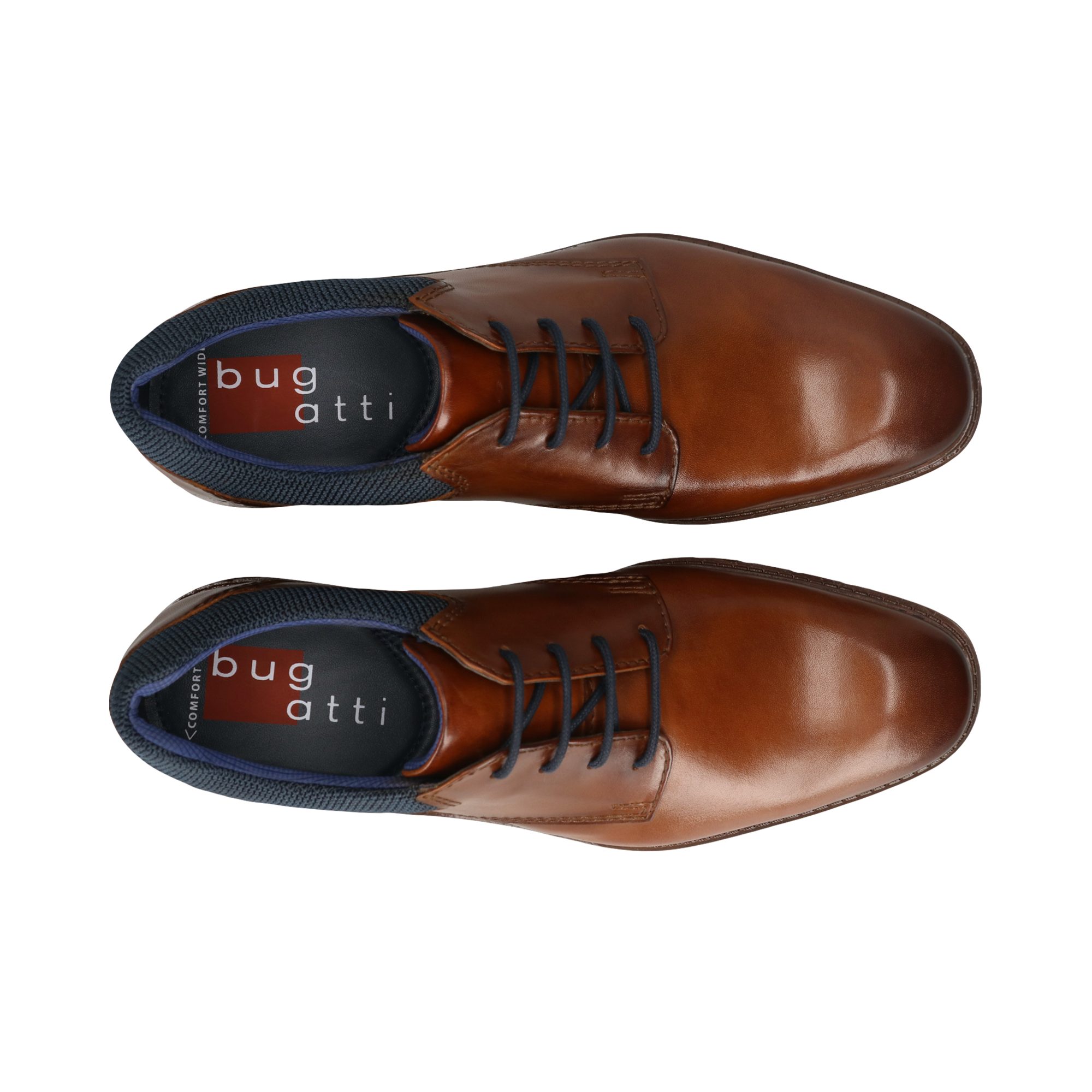 bugatti Schnürschuh Blockabsatz, Abendschuh, Businesschuh in Used Optik
