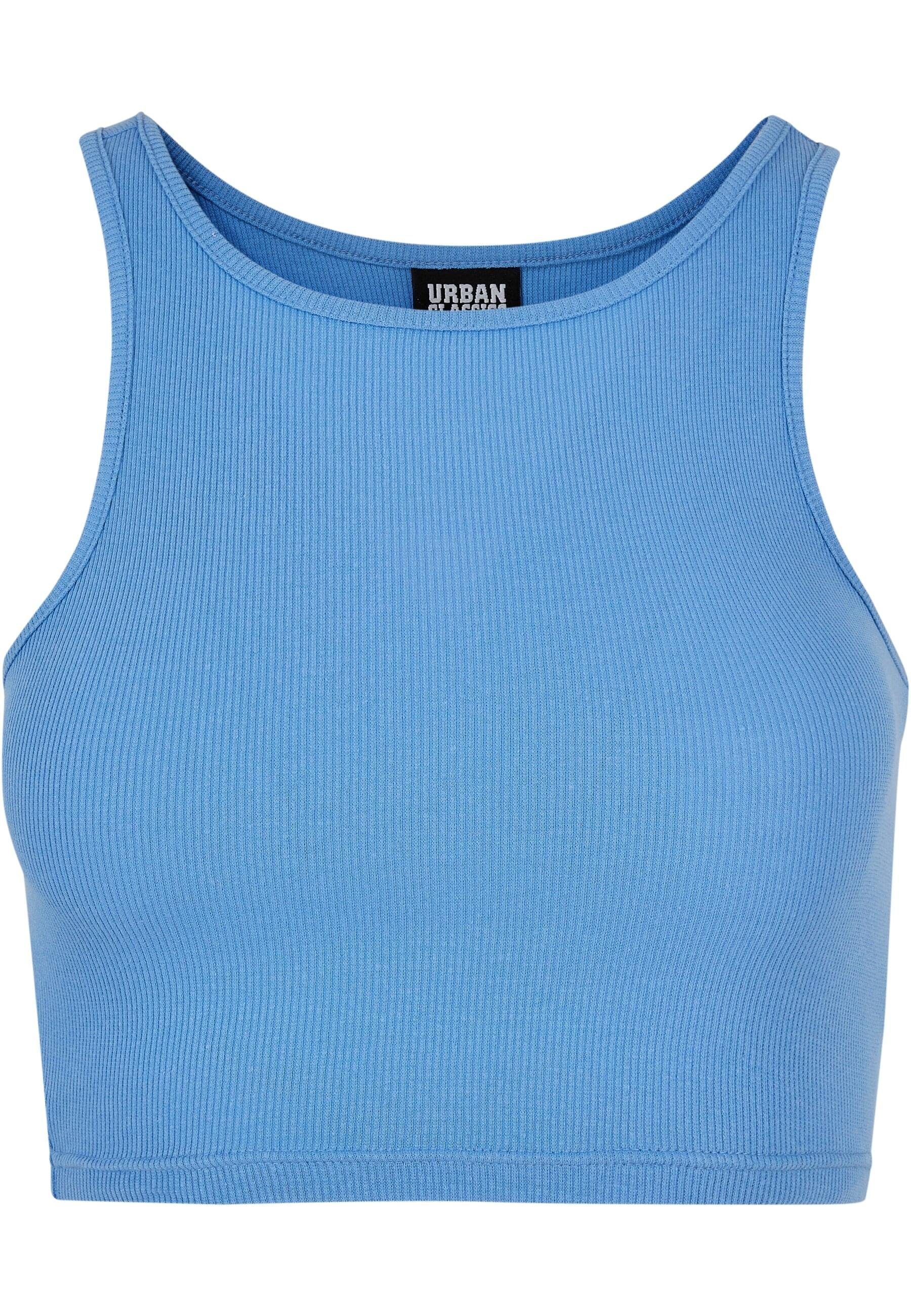 T-Shirt URBAN Ladies CLASSICS horizonblue Cropped (1-tlg) Damen Top Rib