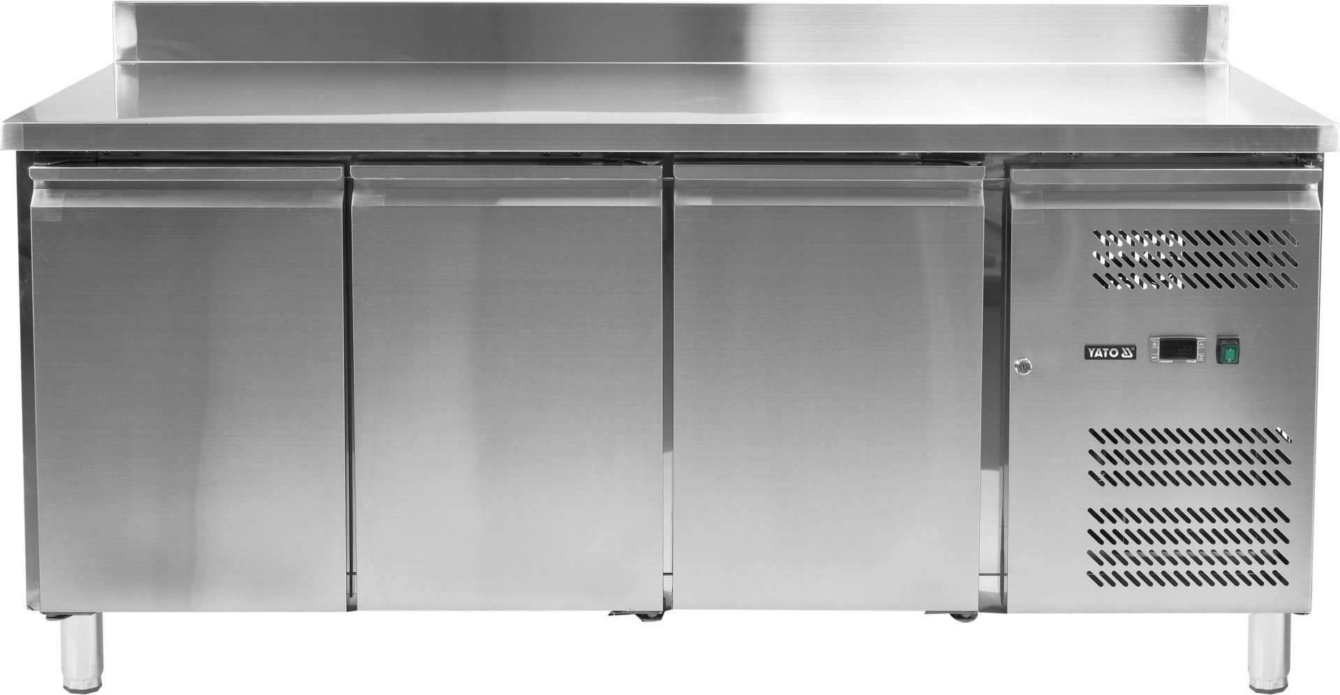 Yato Arbeitstisch Kühltisch 3-türig, Linie 700, Edelstahl, -2 bis +8°C