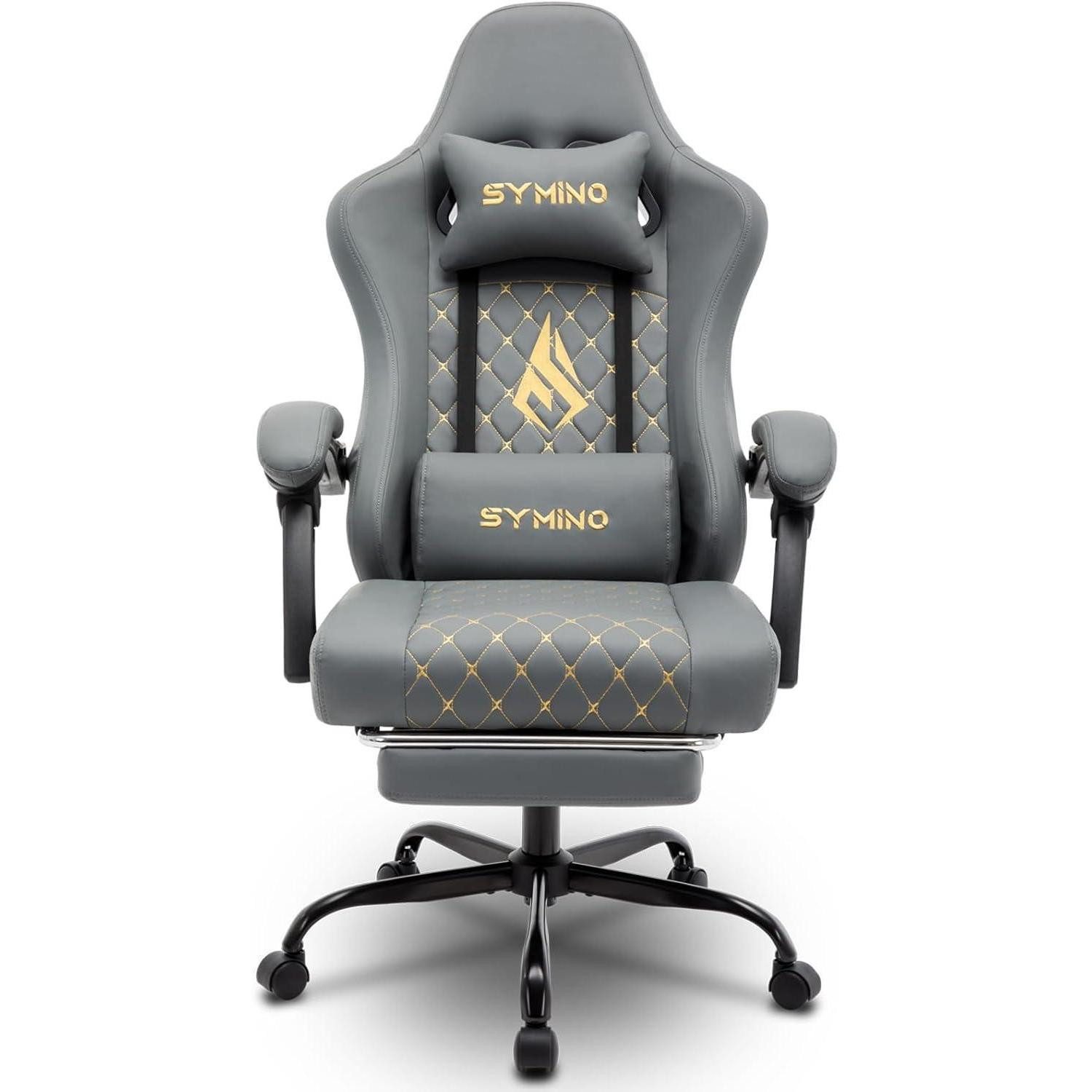 Gaming Chair Gaming Stuhl mit Fußstütze, 200 kg Belastbarkeit, verstellbare