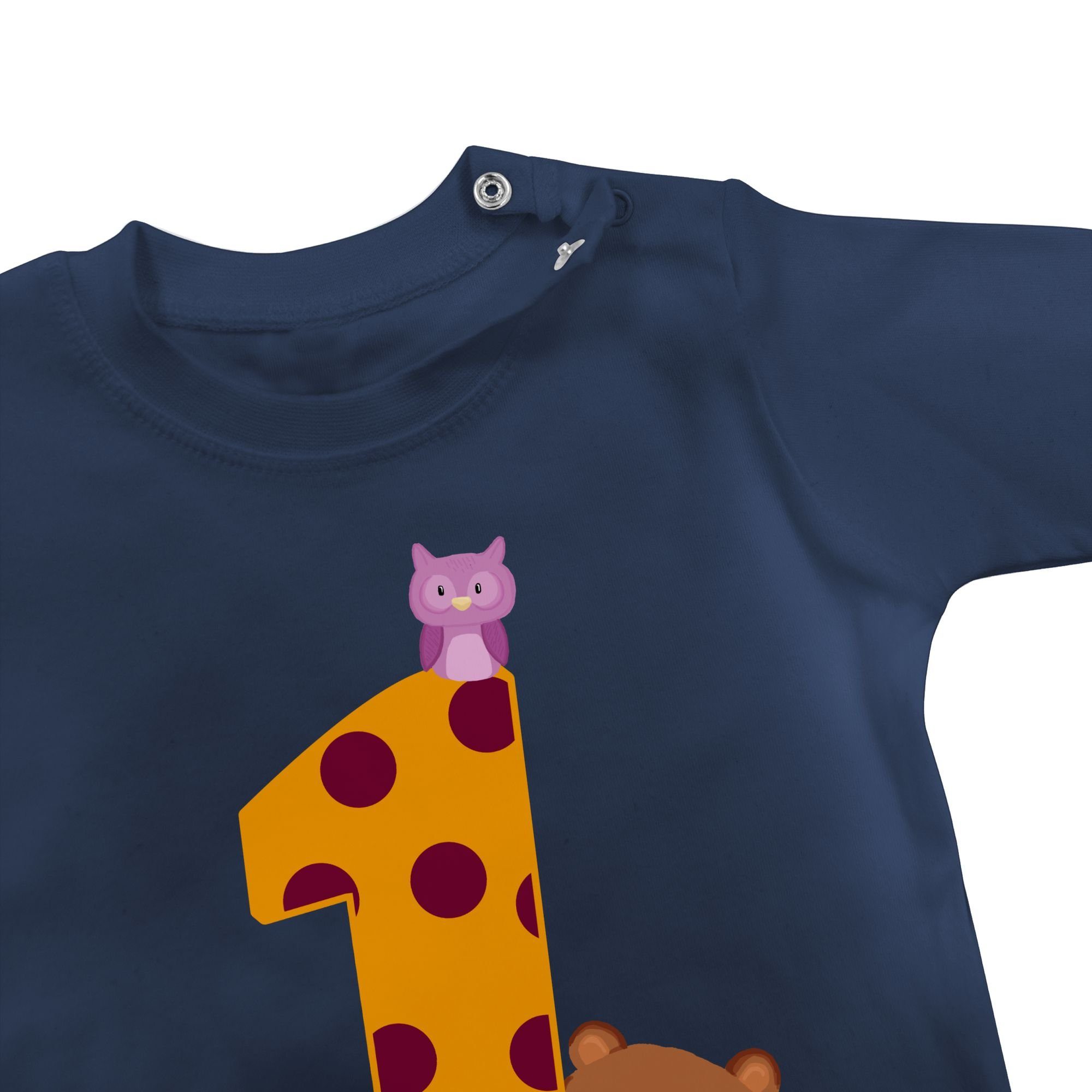 Shirtracer T-Shirt Eins Waldtiere 1. Geburtstag