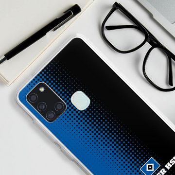 DeinDesign Handyhülle HSV Logo Offizielles Lizenzprodukt Nur der HSV - Rautenraster Schwarz, Samsung Galaxy A21s Silikon Hülle Bumper Case Handy Schutzhülle