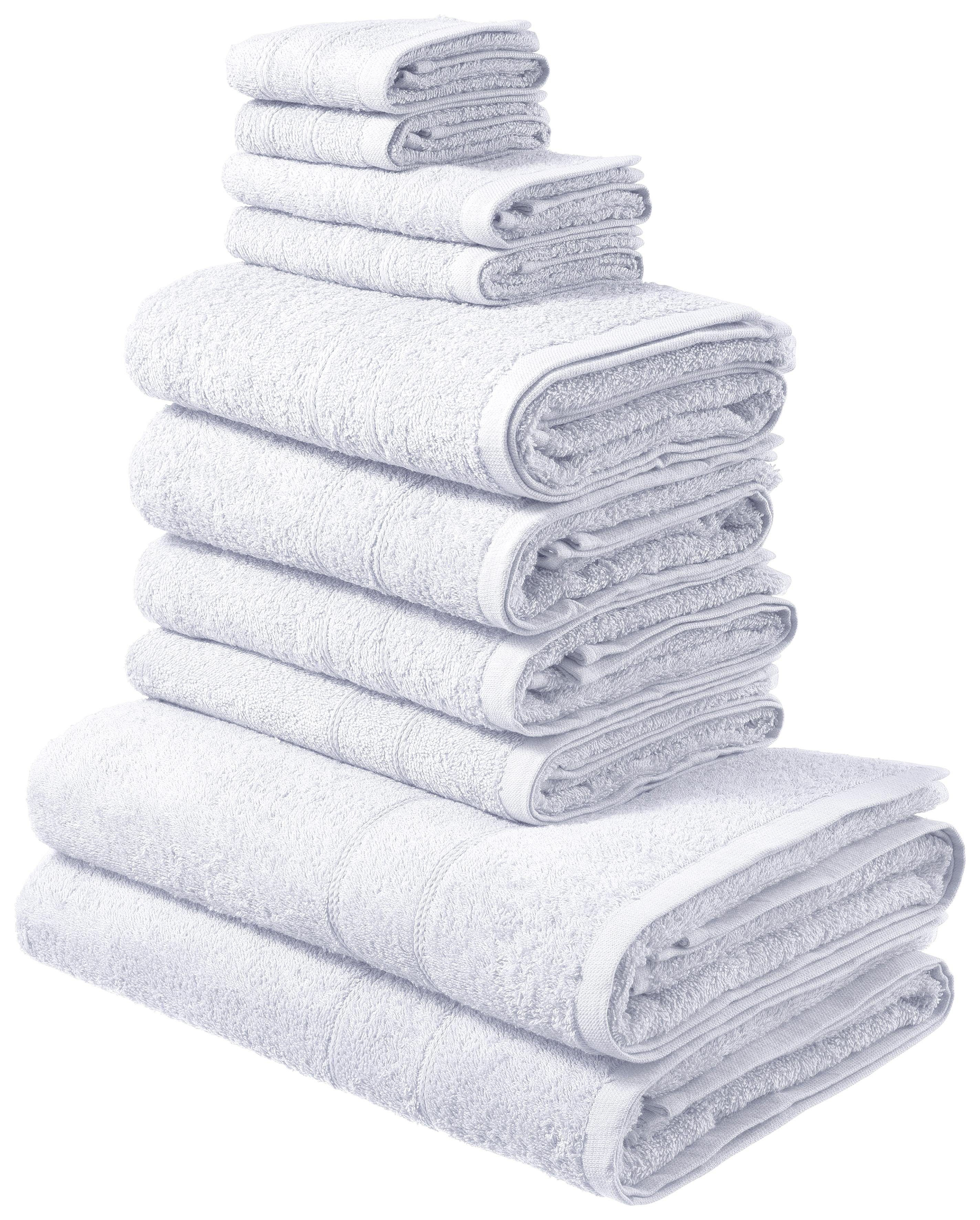 OTTO home Handtuch Set Inga, 3 Qualitäten, Duschtücher, Handtücher, Gästetücher, Seiftücher, Walkfrottier (10-St), Handtücher mit feiner Bordüre, 100% Baumwolle