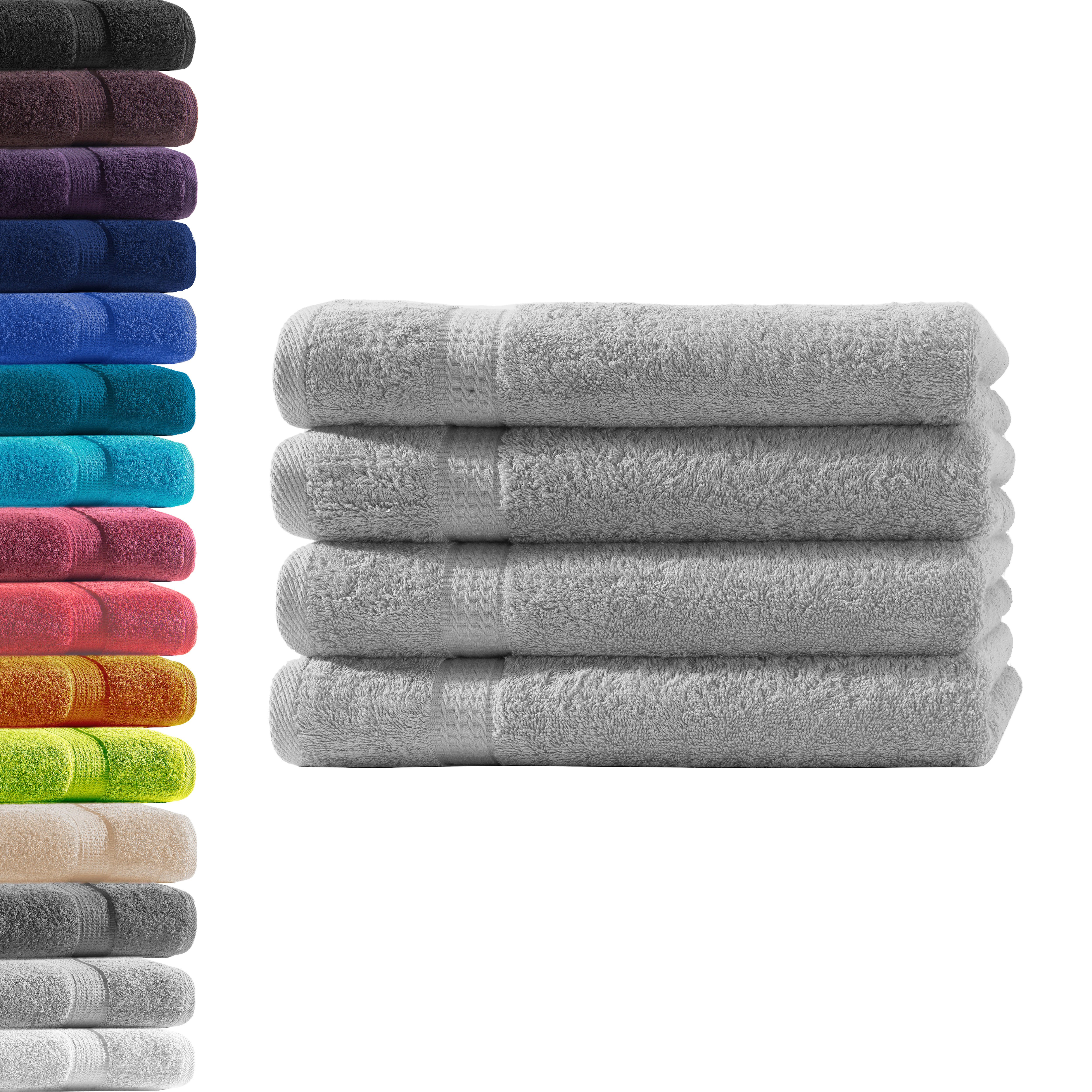 Hometex Premium Textiles Handtuch in Premium Qualität 500 g/m², Feinster Frottier-Stoff 100% Baumwolle, 4x Handtuch, weich, saugfähig, extra schwer & flauschig