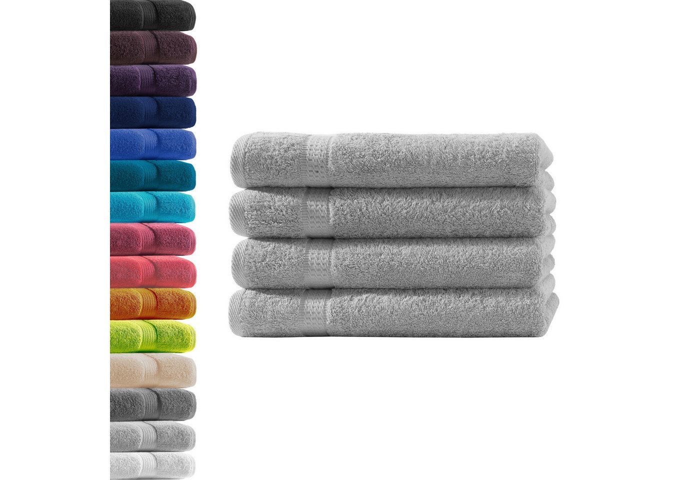 Hometex Premium Textiles Handtuch in Premium Qualität 500 g/m², Feinster Frottier-Stoff 100% Baumwolle, 4x Handtuch, weich, saugfähig, extra schwer & flauschig