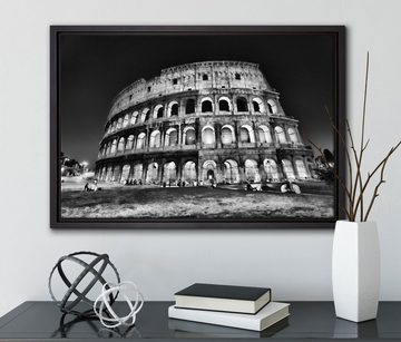 Pixxprint Leinwandbild Colosseum in Rom Italien Italy, Wanddekoration (1 St), Leinwandbild fertig bespannt, in einem Schattenfugen-Bilderrahmen gefasst, inkl. Zackenaufhänger