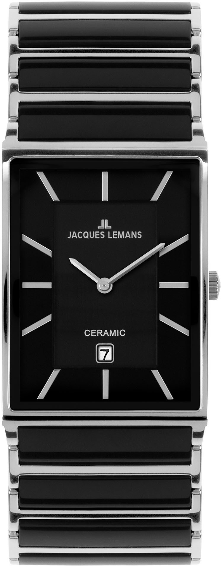 Jacques Lemans Quarzuhr York, Armbanduhr, Damenuhr, Herrenuhr, Datum, Keramik, unisex