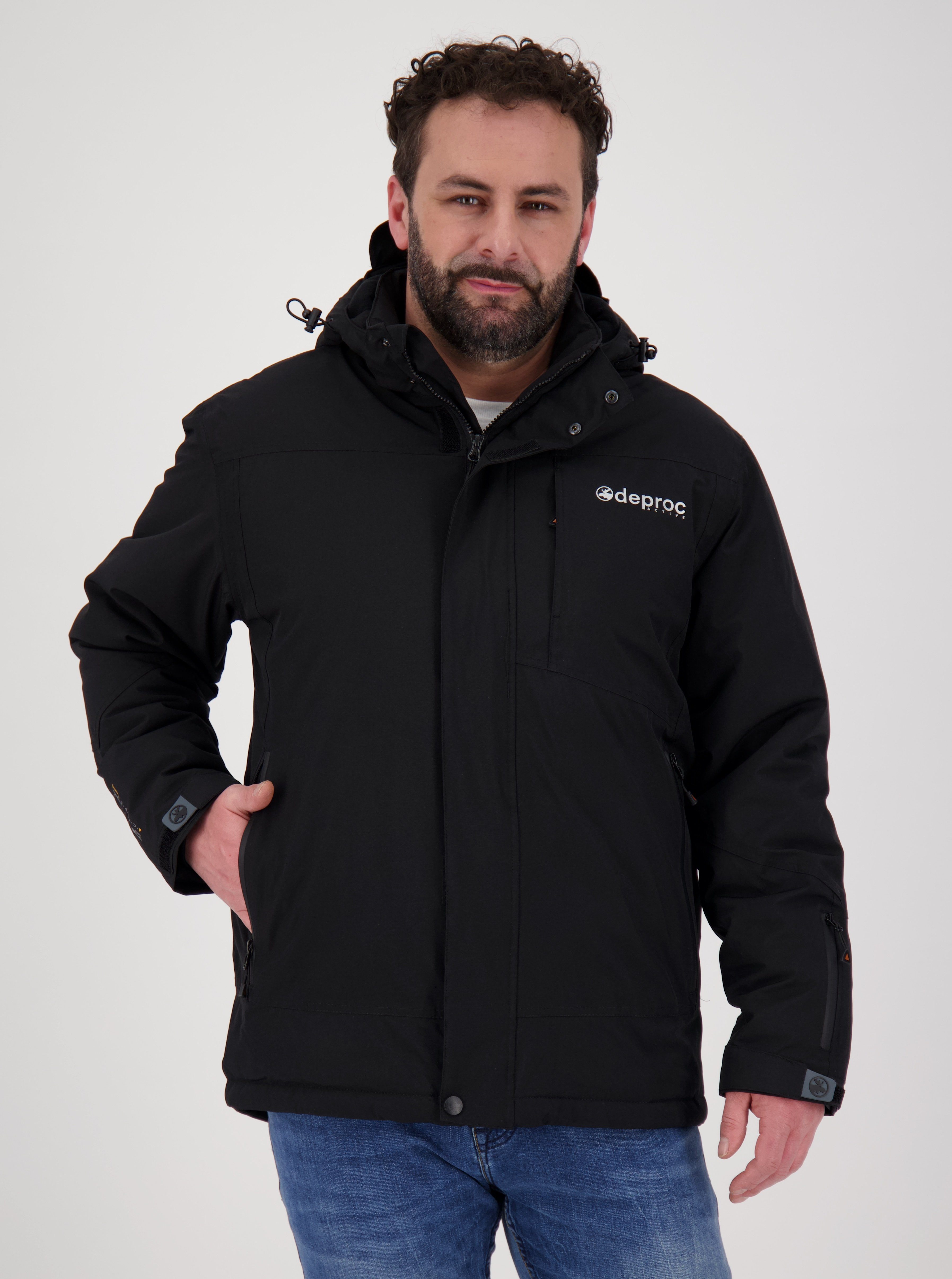 mit MONTREAL CS erhältlich black auch Kapuze, NEW Großen Größen DEPROC Winterjacke abnehmbarer in MEN Active