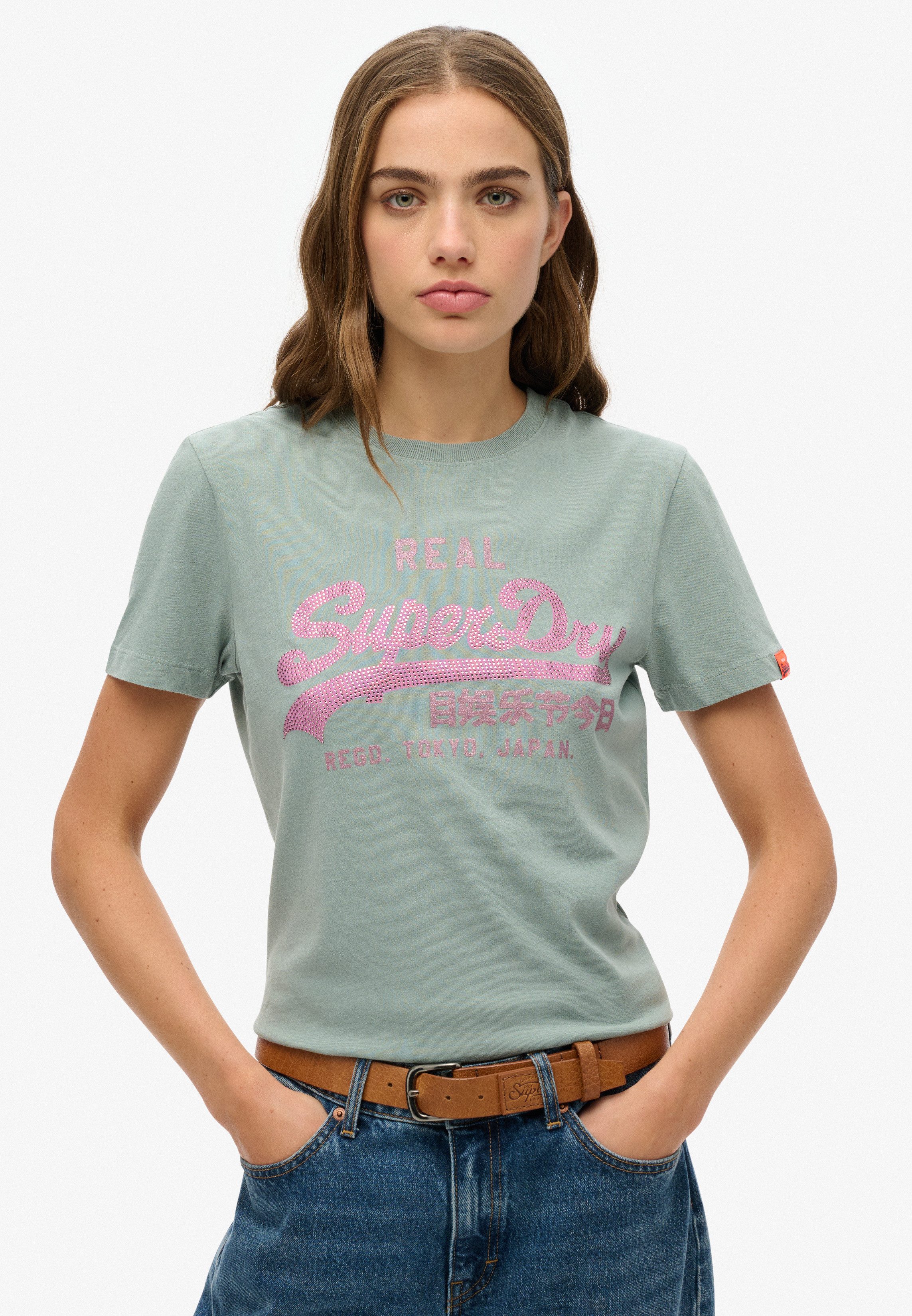 Superdry Kurzarmshirt VL RHINESTONE SLIM TEE günstig online kaufen