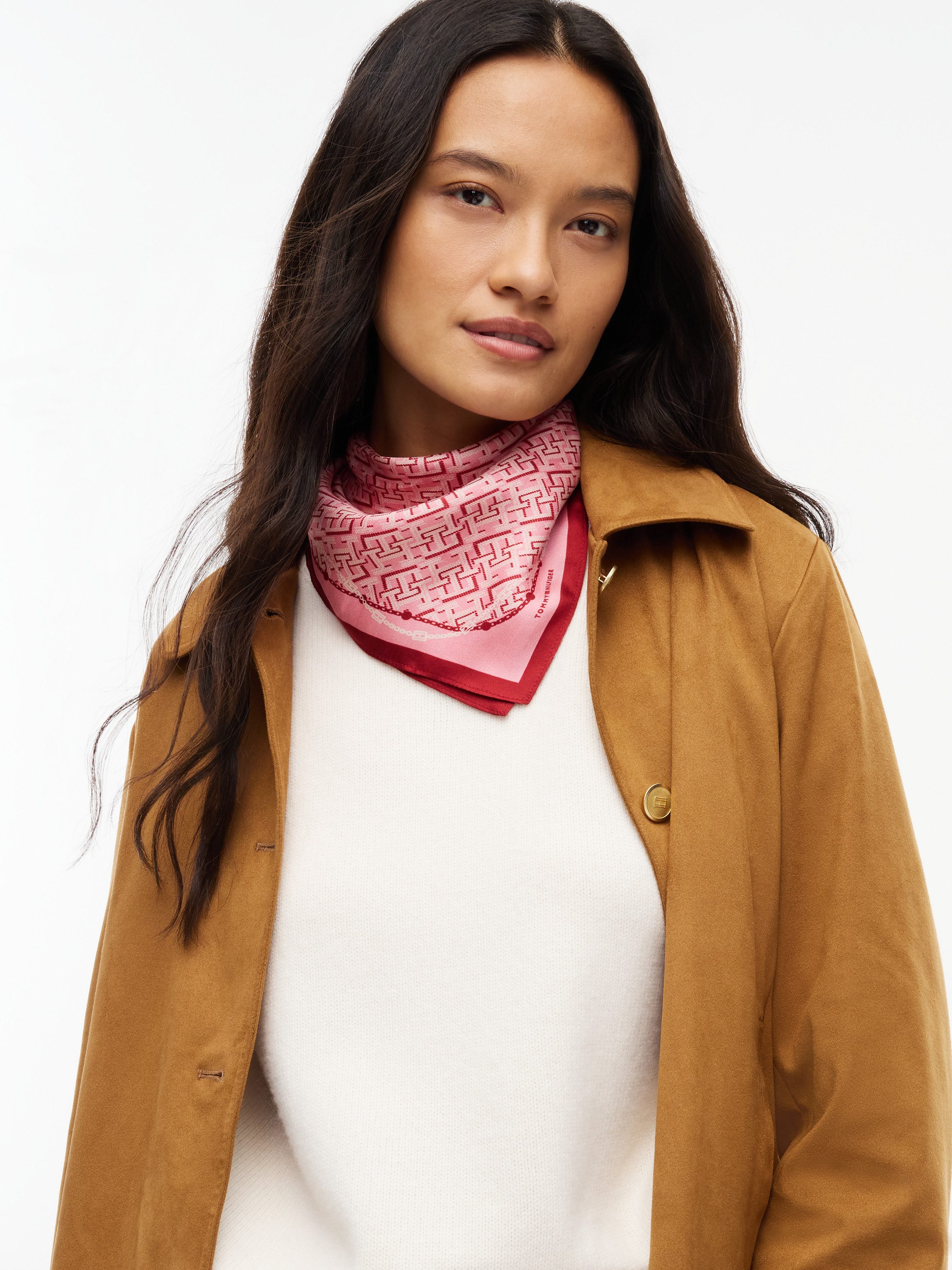 Tommy Hilfiger Seidenschal TMONOGRAM SILK SQUARE, Regular fit mit Monogramprint
