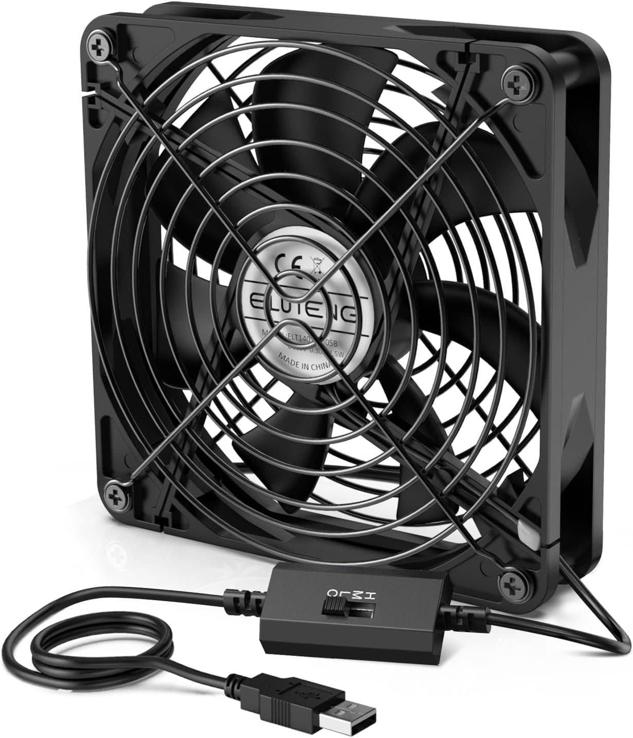 Akku-Ventilator USB Lüfter 140mm PC Ventilator 3 Stufen für Computer Router