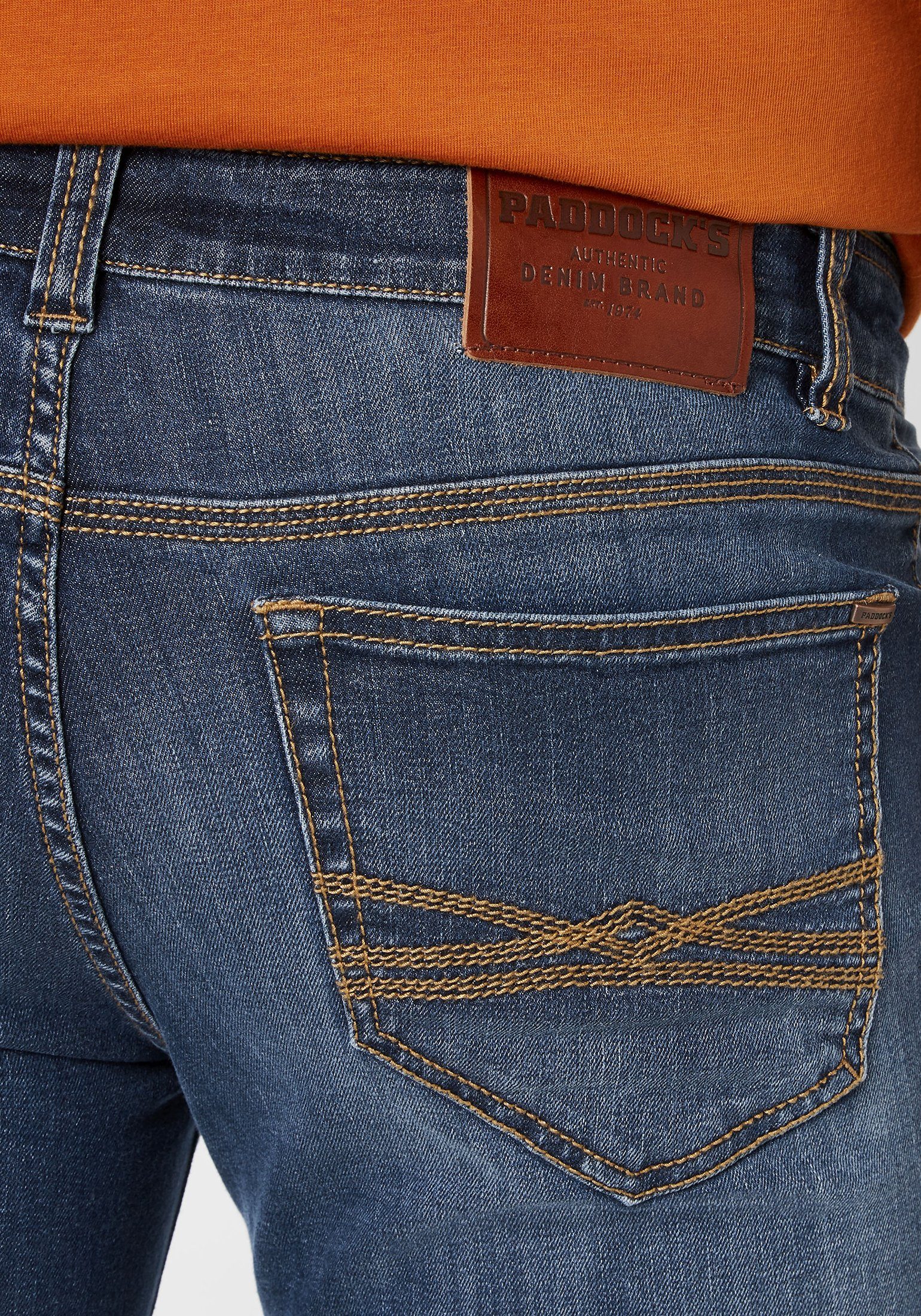 Paddock's 5-Pocket-Jeans DEAN moderne Slim-Fit Denim Jeans medium blue