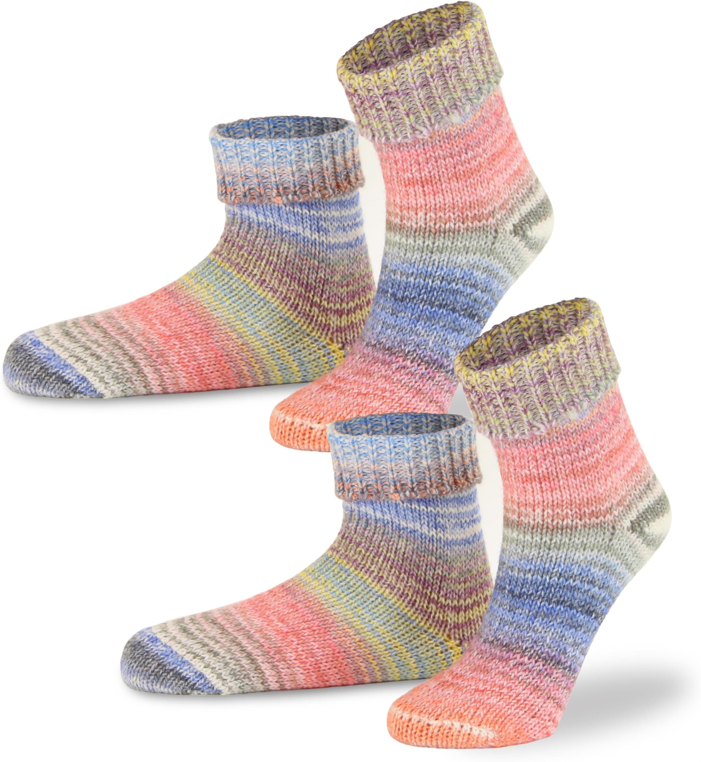 normani Thermosocken 2 Paar Skandinavische Wollsocken mit Umschlag (2 Paar) hochwertige Qualitätssocken mit hohem Wollanteil Multicolor