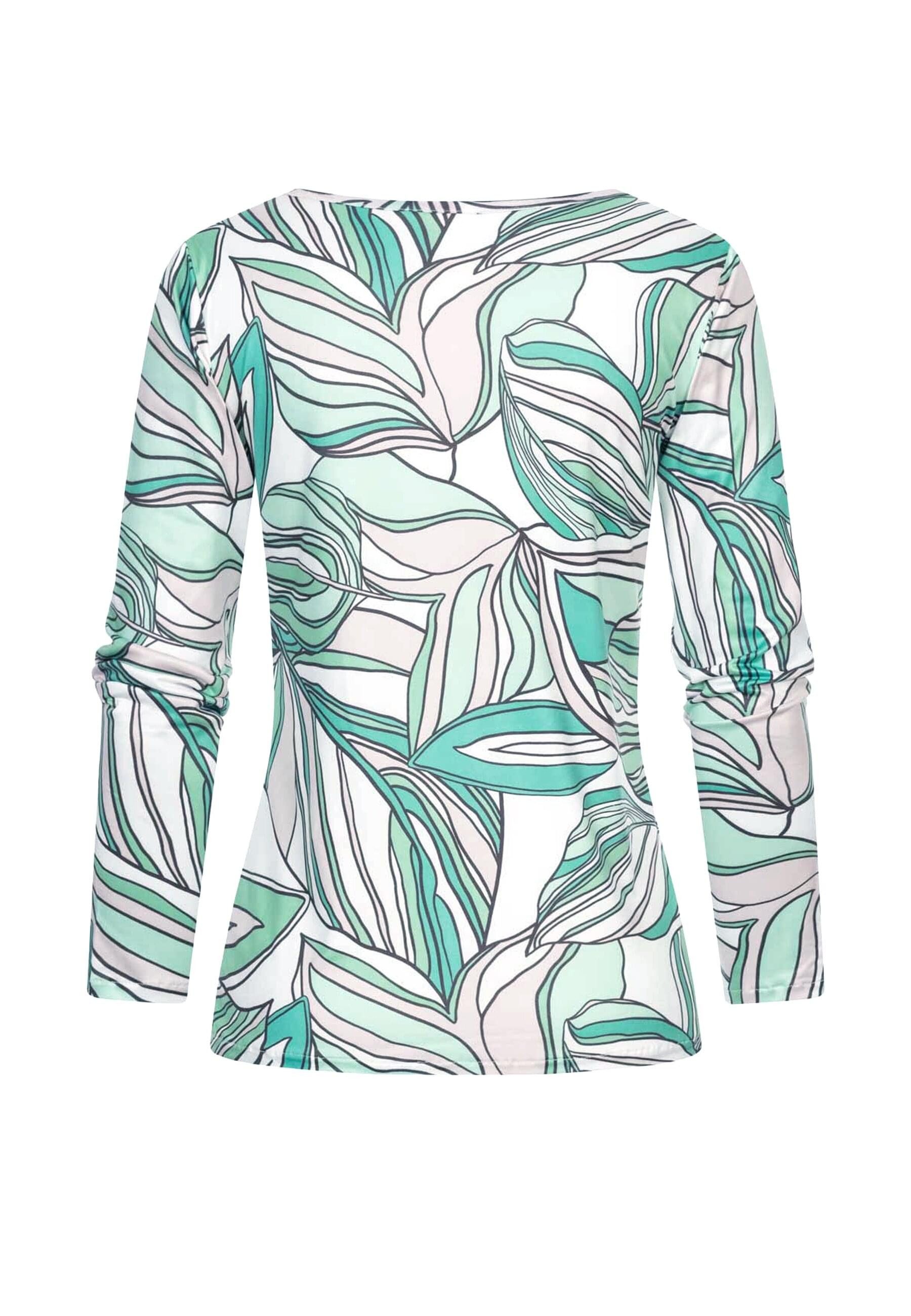 CLOUD 5IVE Longsleeve CLOUD 5IVE Langarm Top mit Blätter Print (1-tlg) günstig online kaufen