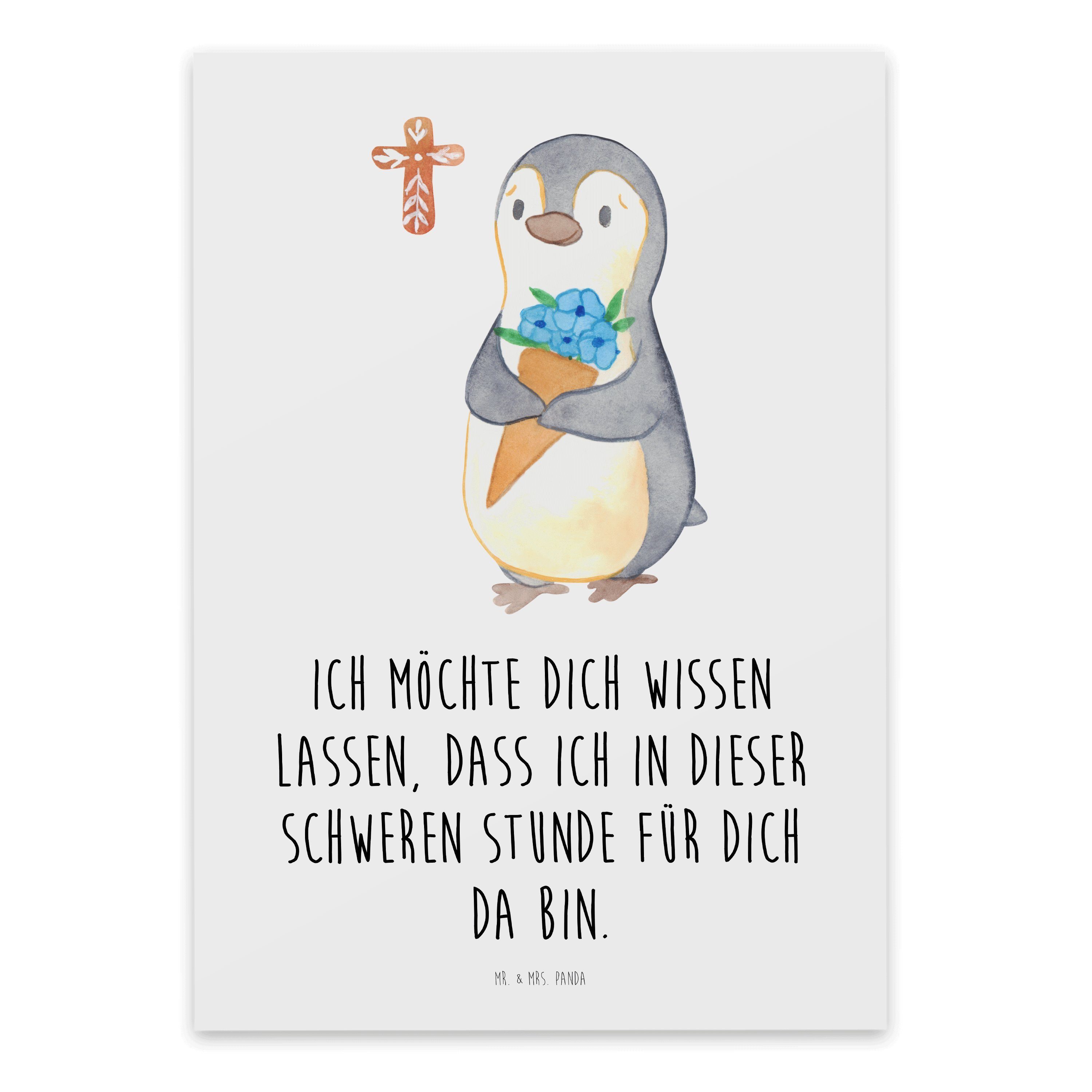 Mr. & Mrs. Panda Beileidskarte Pinguin Anteilnahme - Weiß - Trauerkarte, Beileid, Beerdigung, Beilei