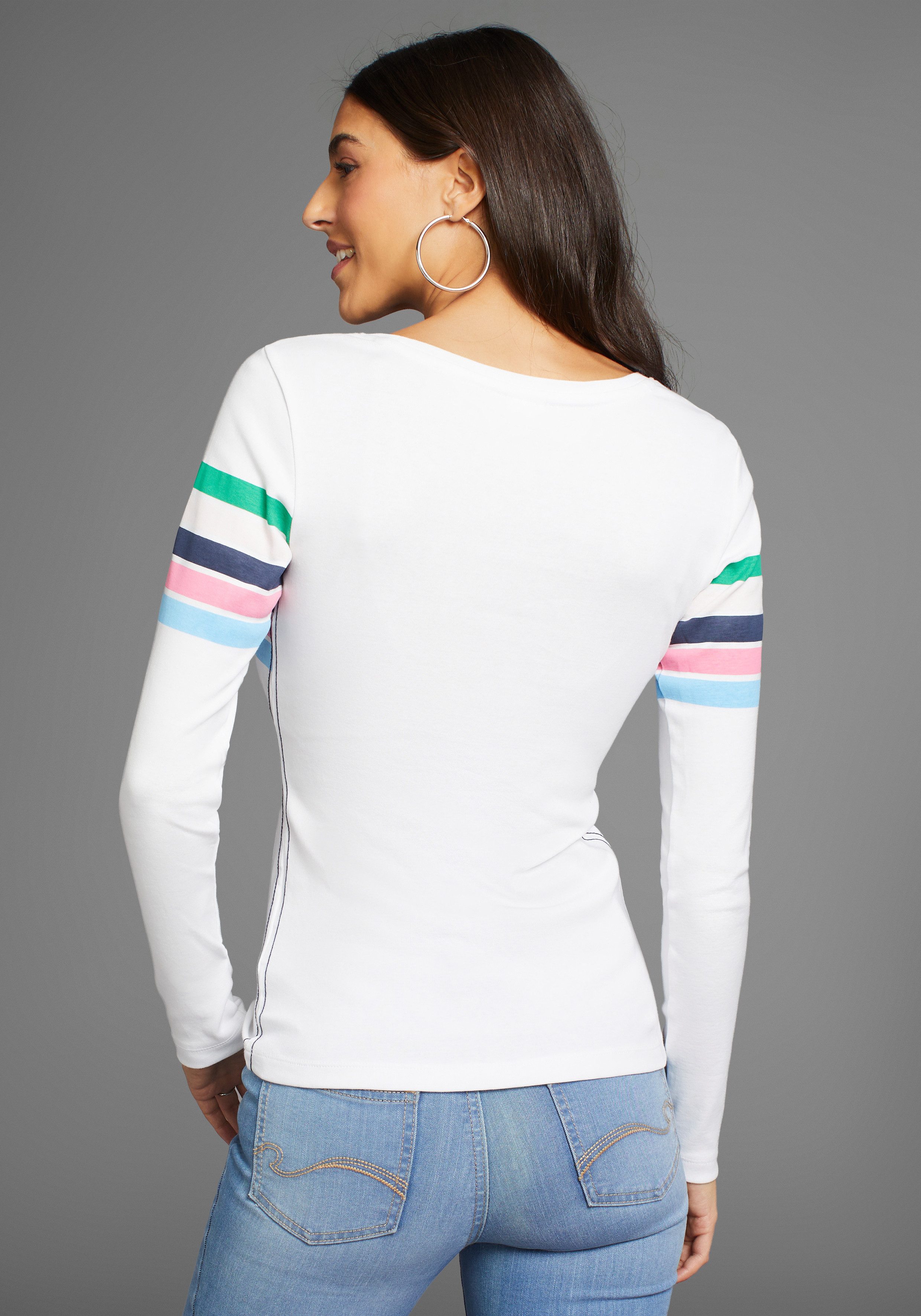 KangaROOS Langarmshirt mit bunten Streifen günstig online kaufen