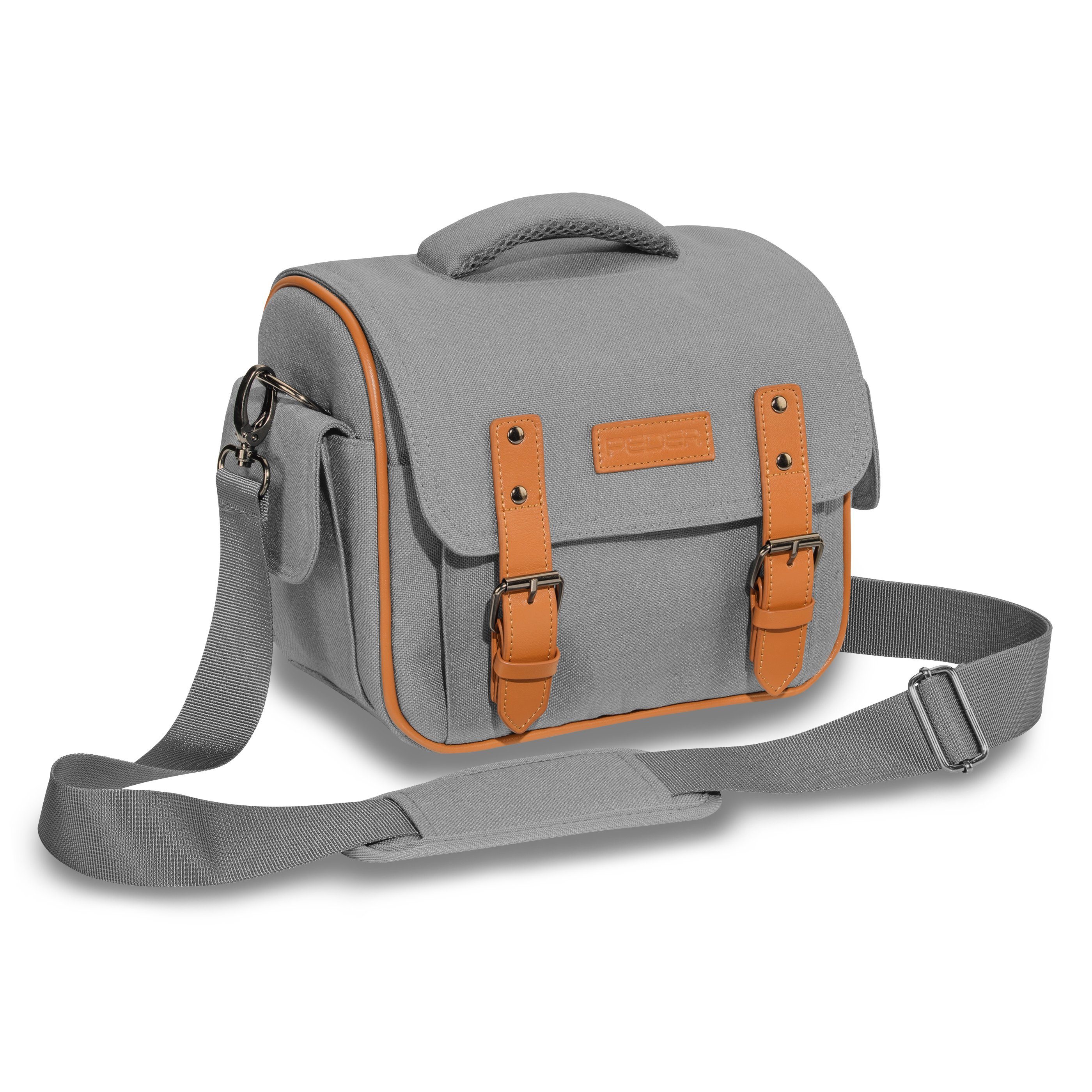 PEDEA Kameratasche VINTAGE Fototasche für Spiegelreflexkamera DSLR SLR, Regenschutz, Schultergurt, Zubehörfächer