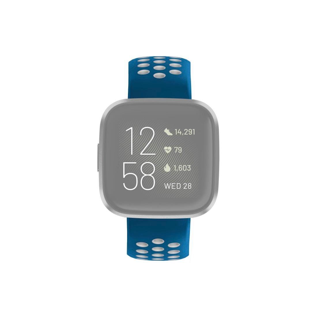 blau Fitbit atmungsaktives Smartwatch-Armband 22mm Hama 2/Versa/Versa Lite, Ersatzarmband Versa