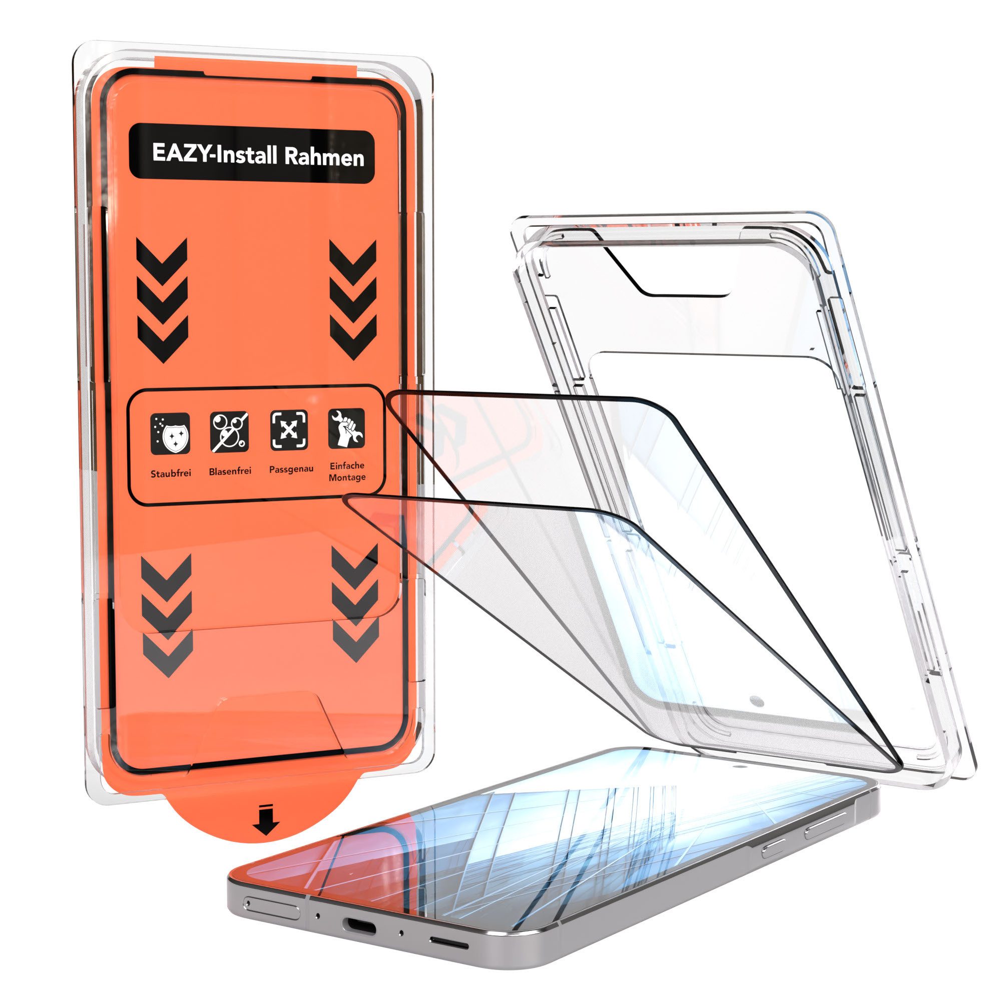 EAZY CASE Displayschutzfolie Displayschutz mit 9H Glas für Samsung Modelle für Samsung Galaxy A56, 2er Set, Samsung Galaxy A56, 2er Set Displayfolie Klar, Hartglas 0,7mm