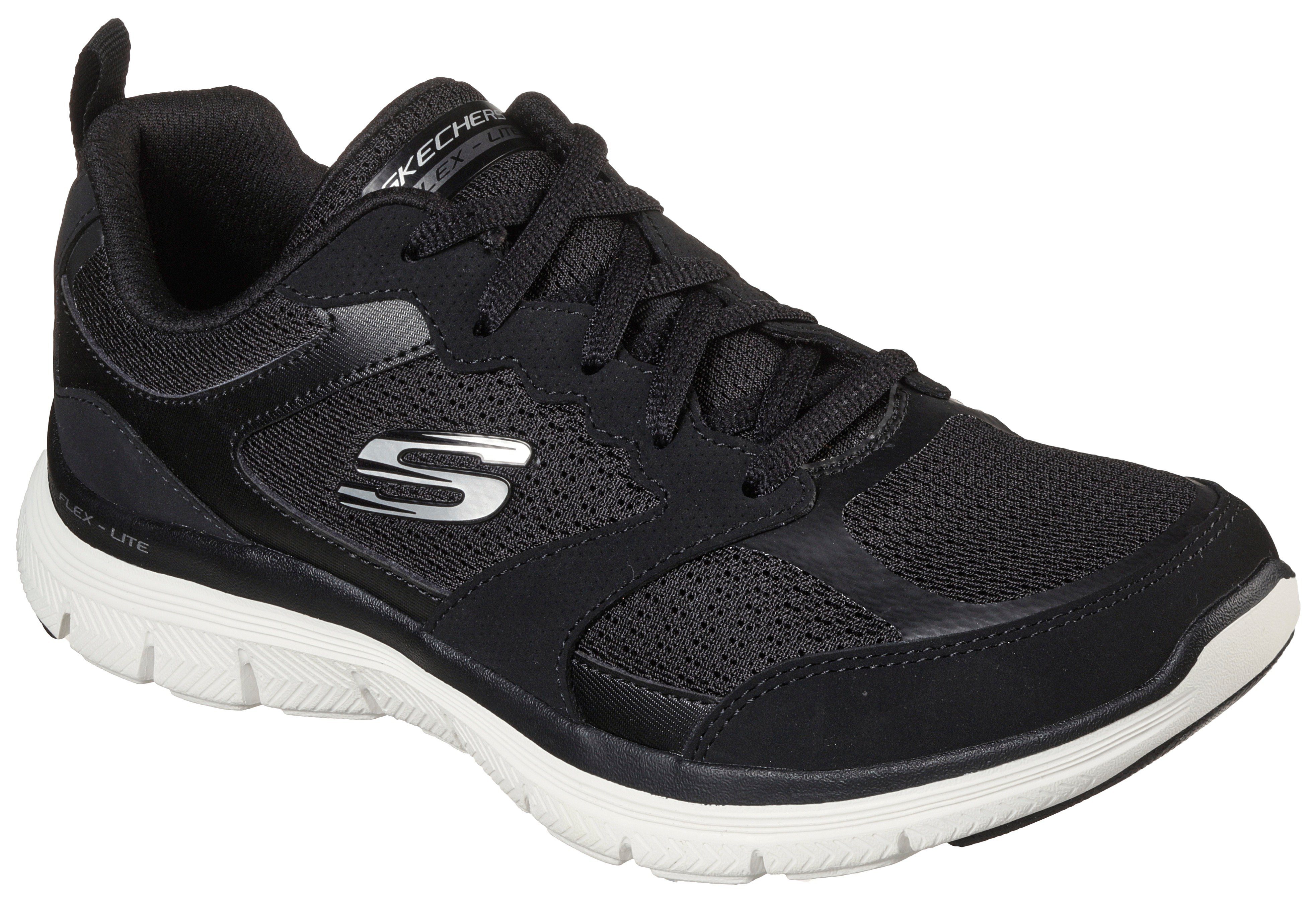 Skechers FLEX APPEAL 4.0 - komfortabler FLOW mit Innensohle Sneaker ACTIVE schwarz