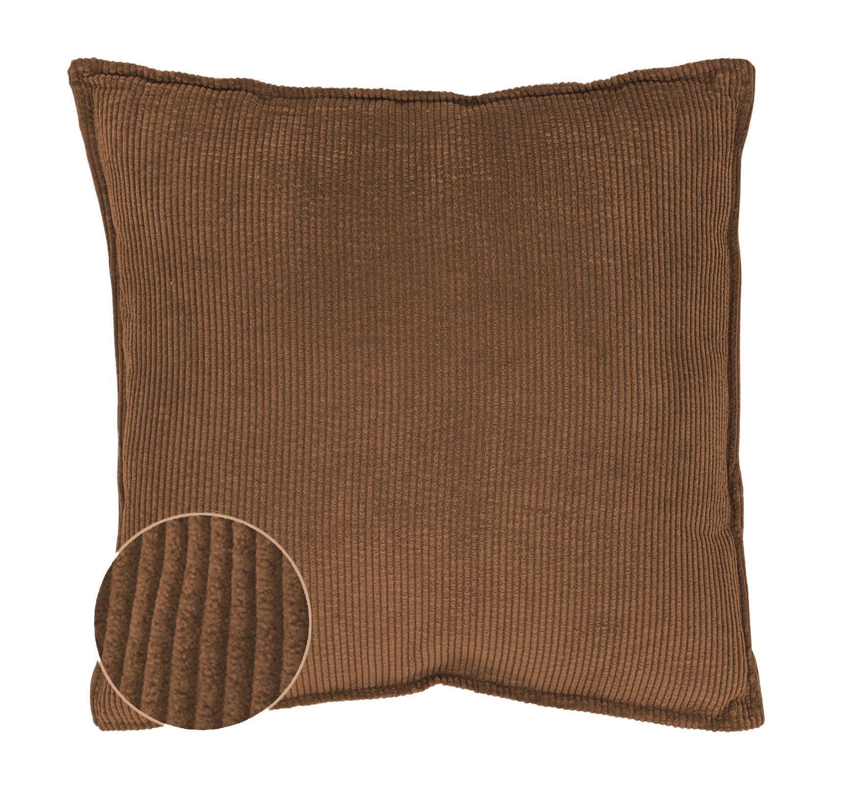 Spetebo Dekokissen Cord Deko Kissen 2er Set je 45cm - braun, Zierkissen mit günstig online kaufen