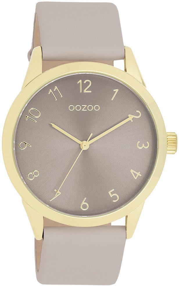 OOZOO Quarzuhr C11328, Armbanduhr, Damenuhr, Herrenuhr, Lederarmband, analog