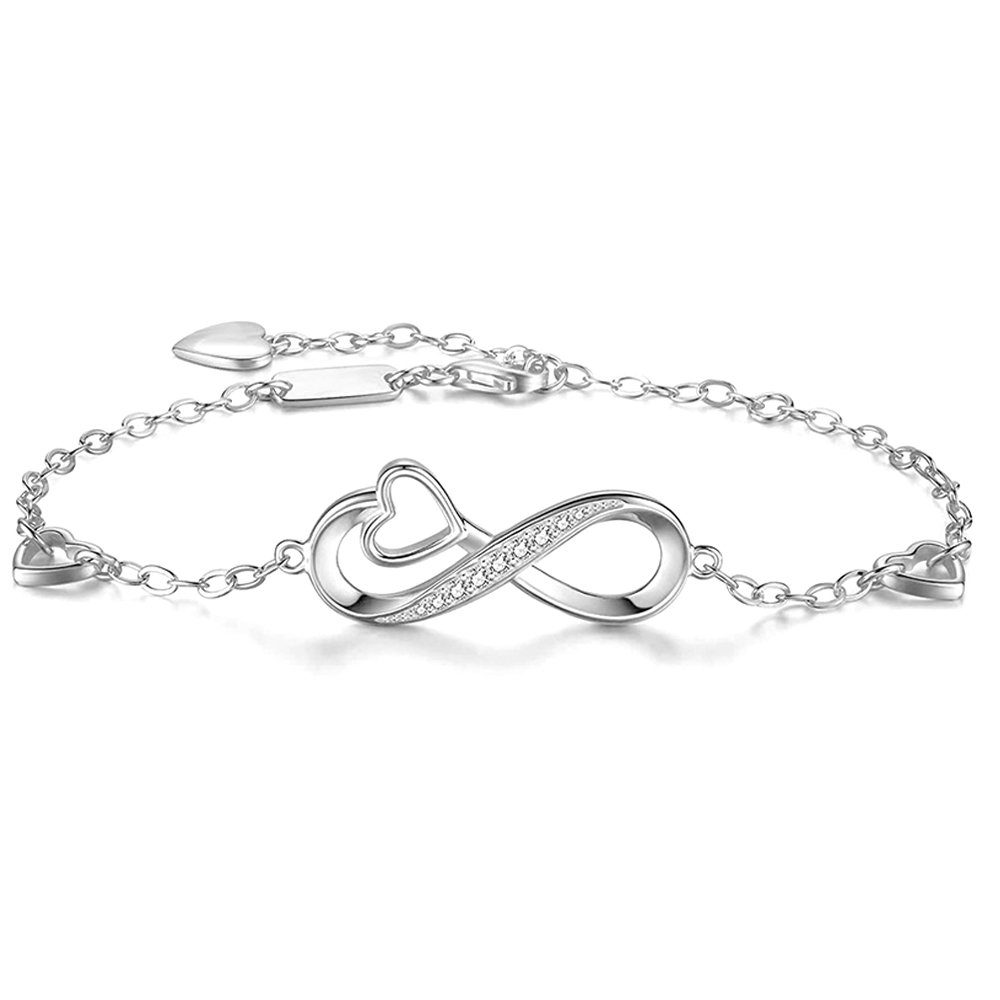 Limana Silberarmband verstellbar 925 Silber Herz Undenlichkeit-Symbol Damen günstig online kaufen
