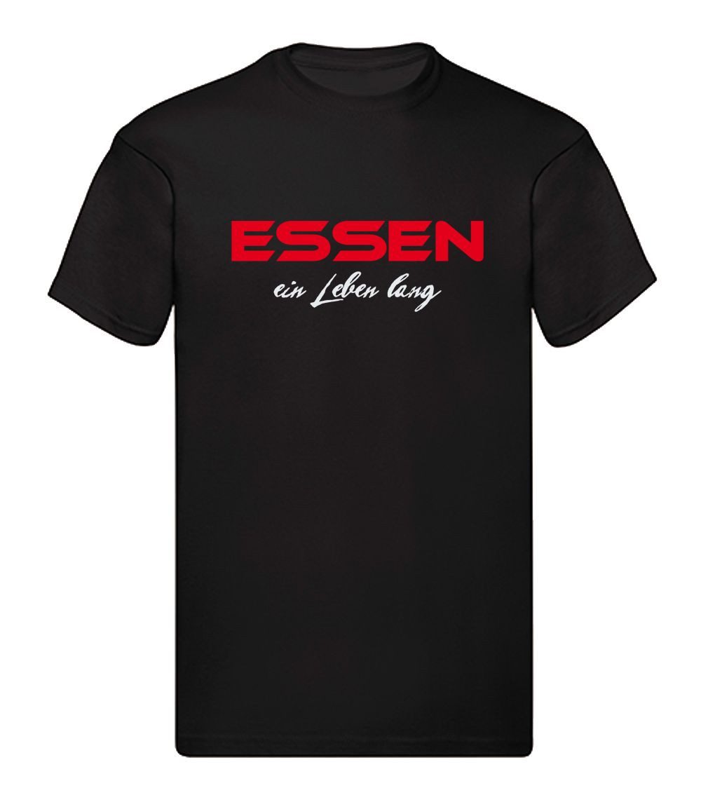 G-graphics T-Shirt Essen ein Leben lang (1-tlg) Herren T-Shirt mit einem Motiv für den echten Fan