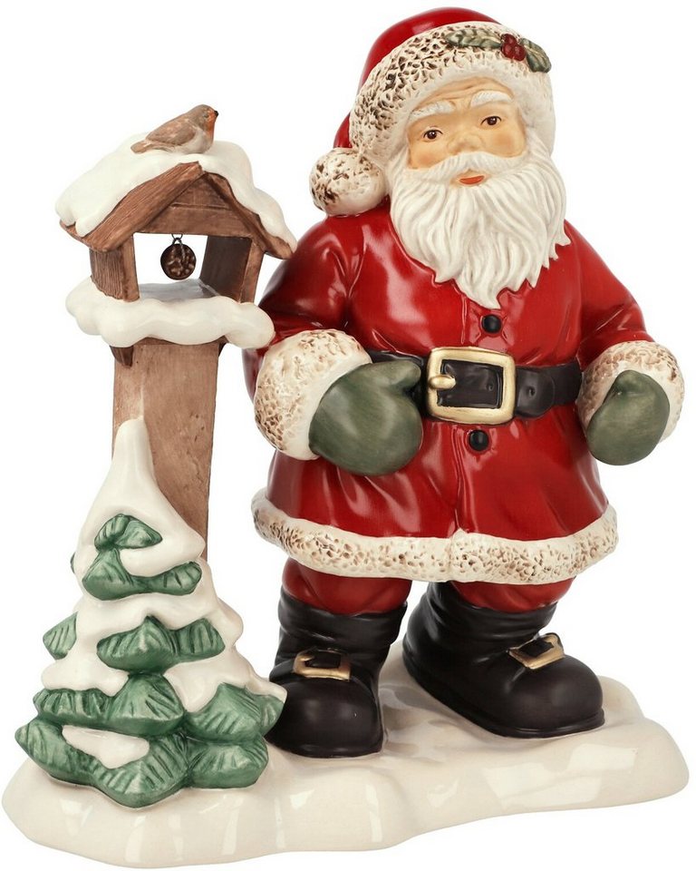 Goebel Weihnachtsfigur Weihnachtsmann mit Vogelhaus 