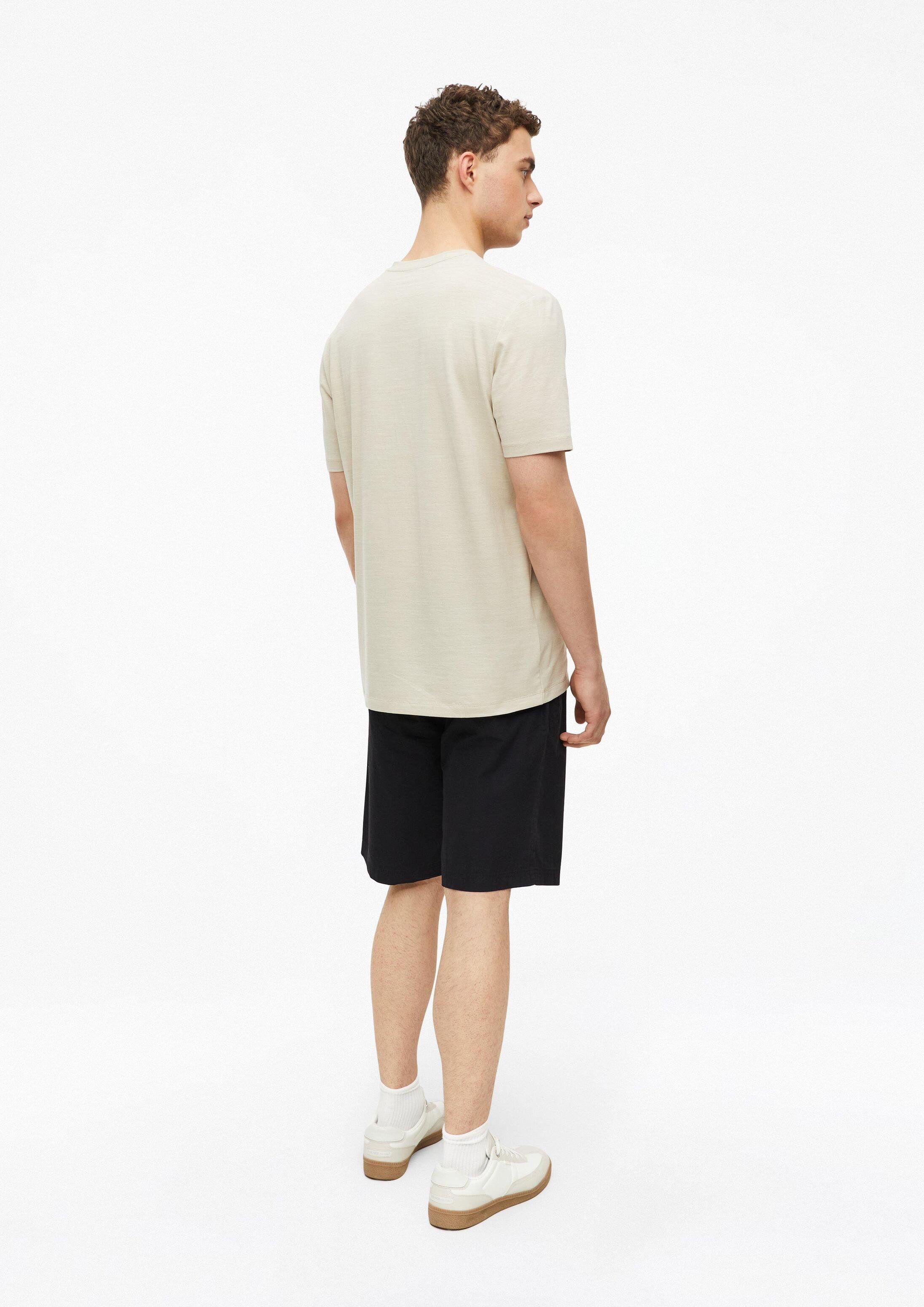 s.Oliver Kurzarmshirt T-Shirt Meliertes T-Shirt mit V-Ausschnitt