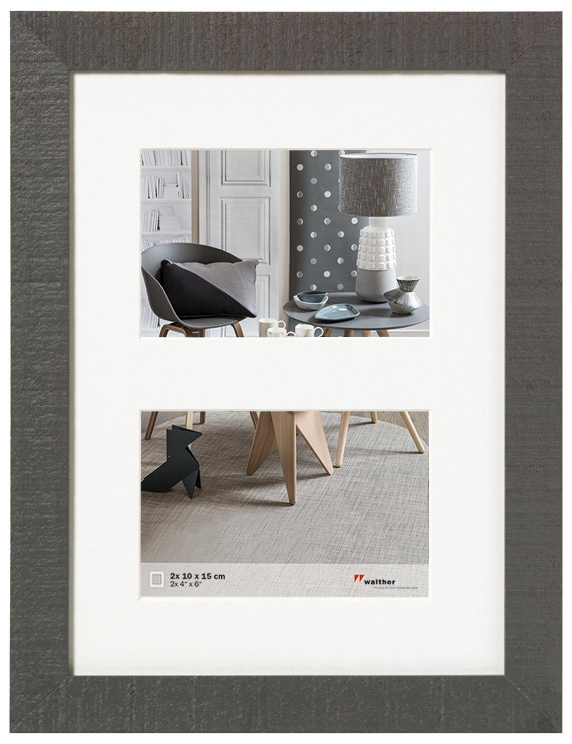 Walther Design Bilderrahmen HOME, Holz, Grau, 10 x 15 cm, (1 St)