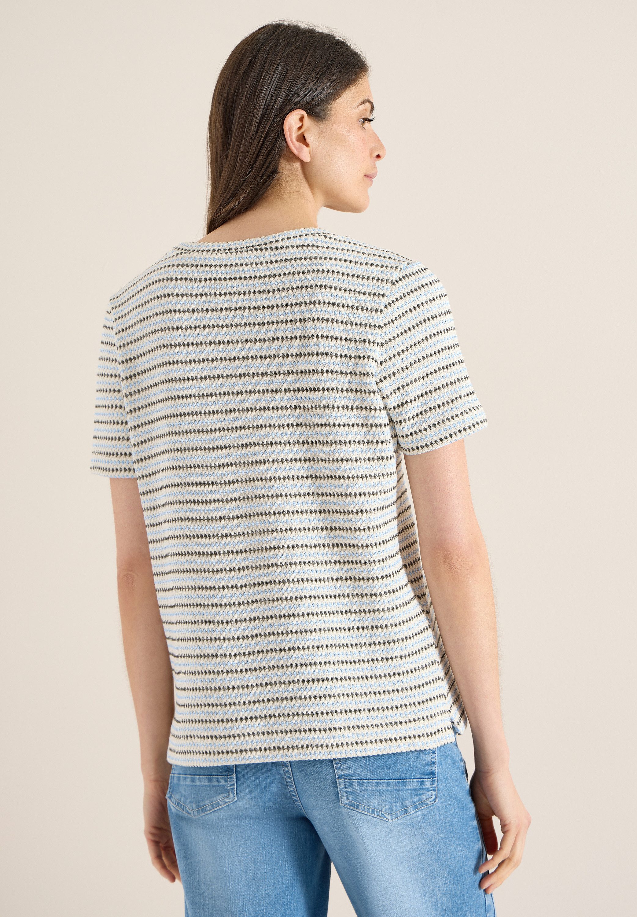 CECIL Rundhalsshirt Rundhalsausschnitt