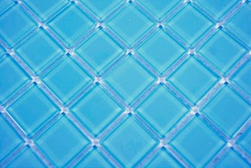 Mosani Mosaikfliesen Glasmosaik Crystal Mosaikfliesen hellblau glänzend / 10 Matten