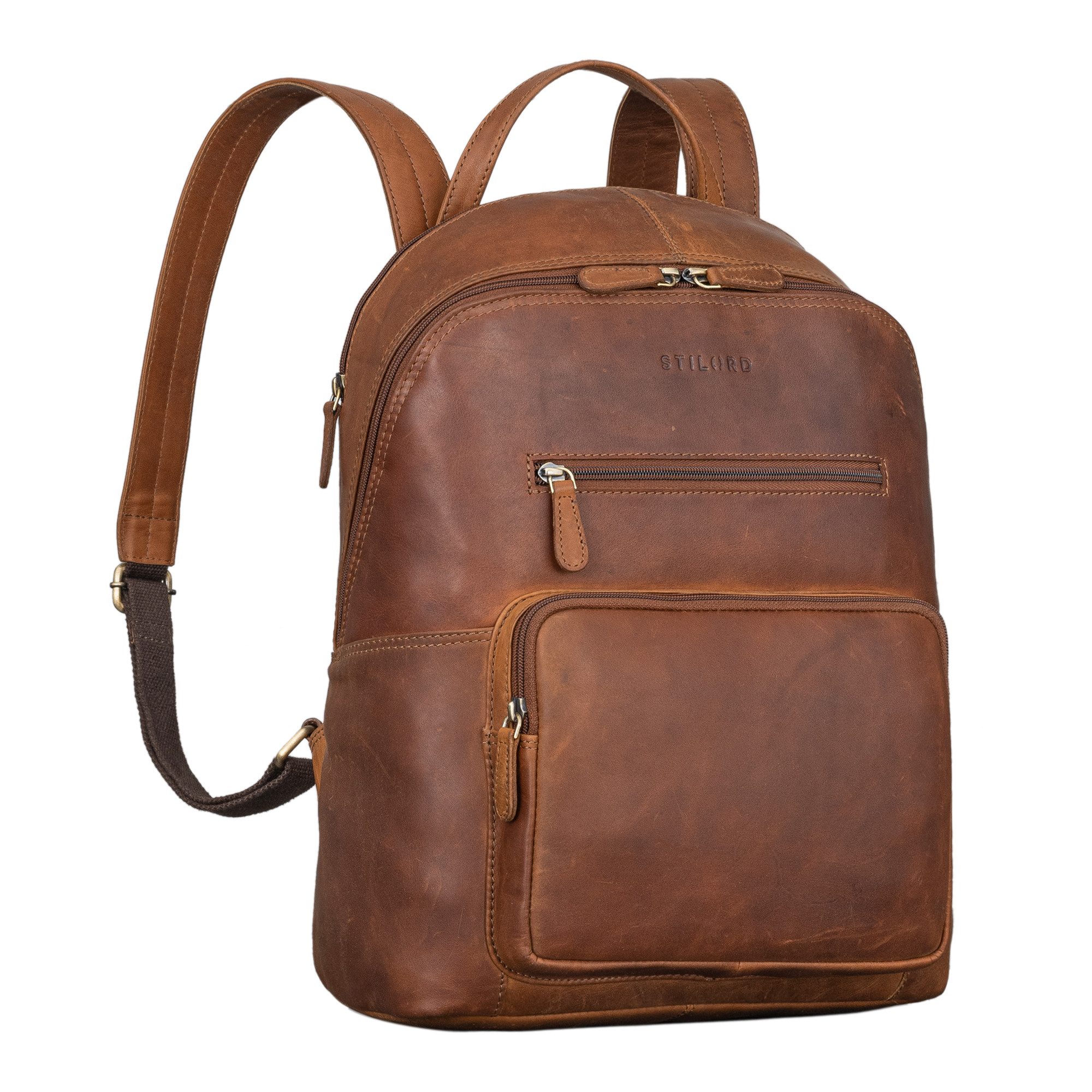Cityrucksack "Caius" Charakteristischer Leder Rucksack für Damen und Herren
