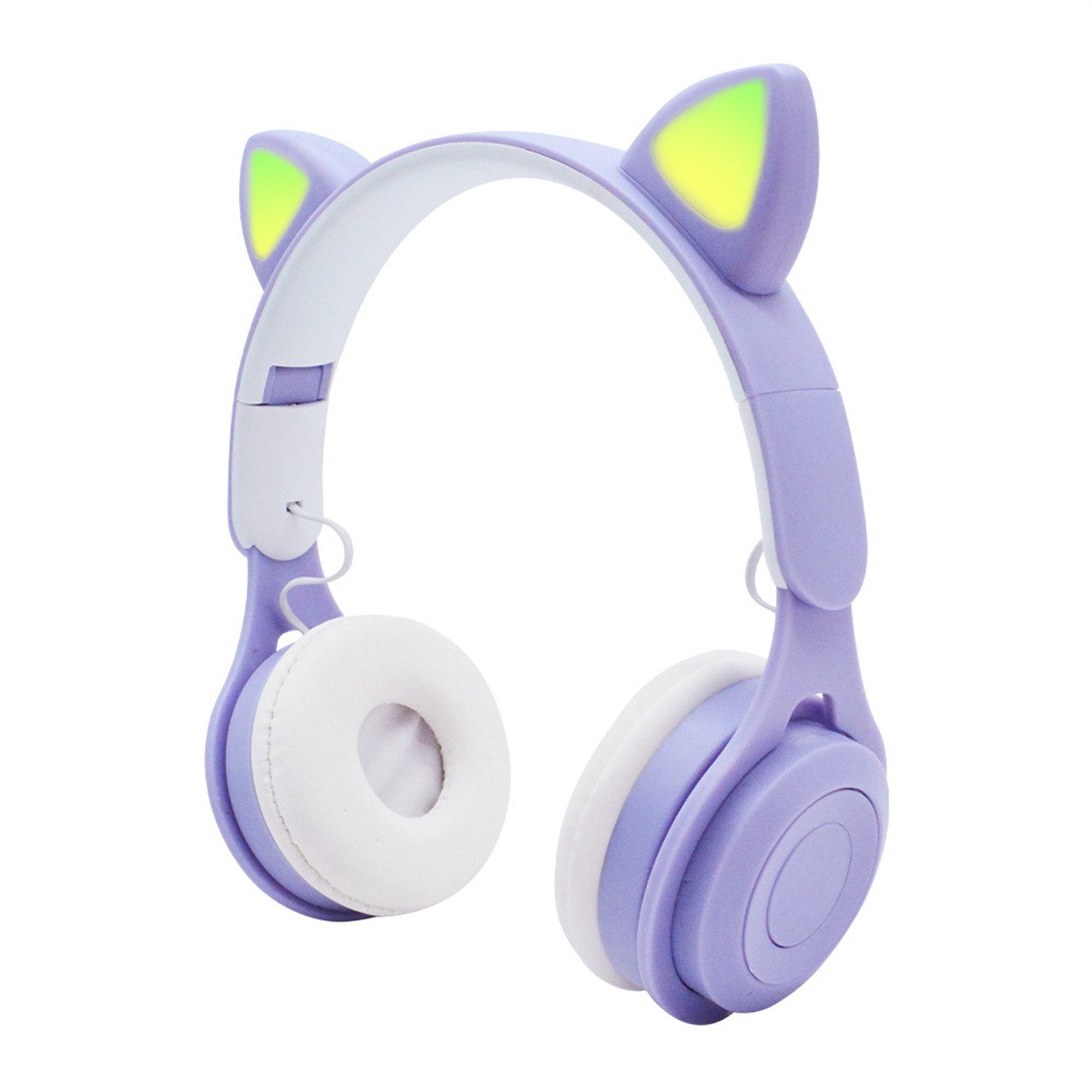 Bluetooth Kopfhörer Kinder, LED Katzenohren Kinder-Kopfhörer