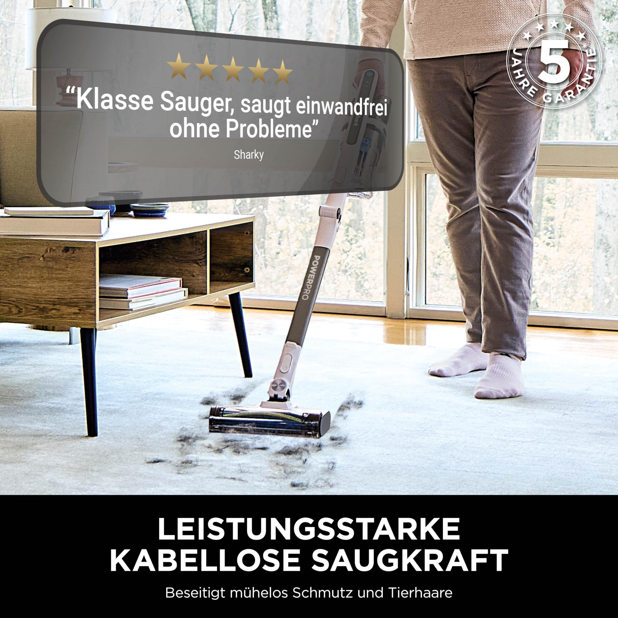 Sharkoon Akku-Hand-und Stielstaubsauger IZ380EUT, Kabelloser Akku-Staubsauger mit Tierhaare & Allergiker-Filter