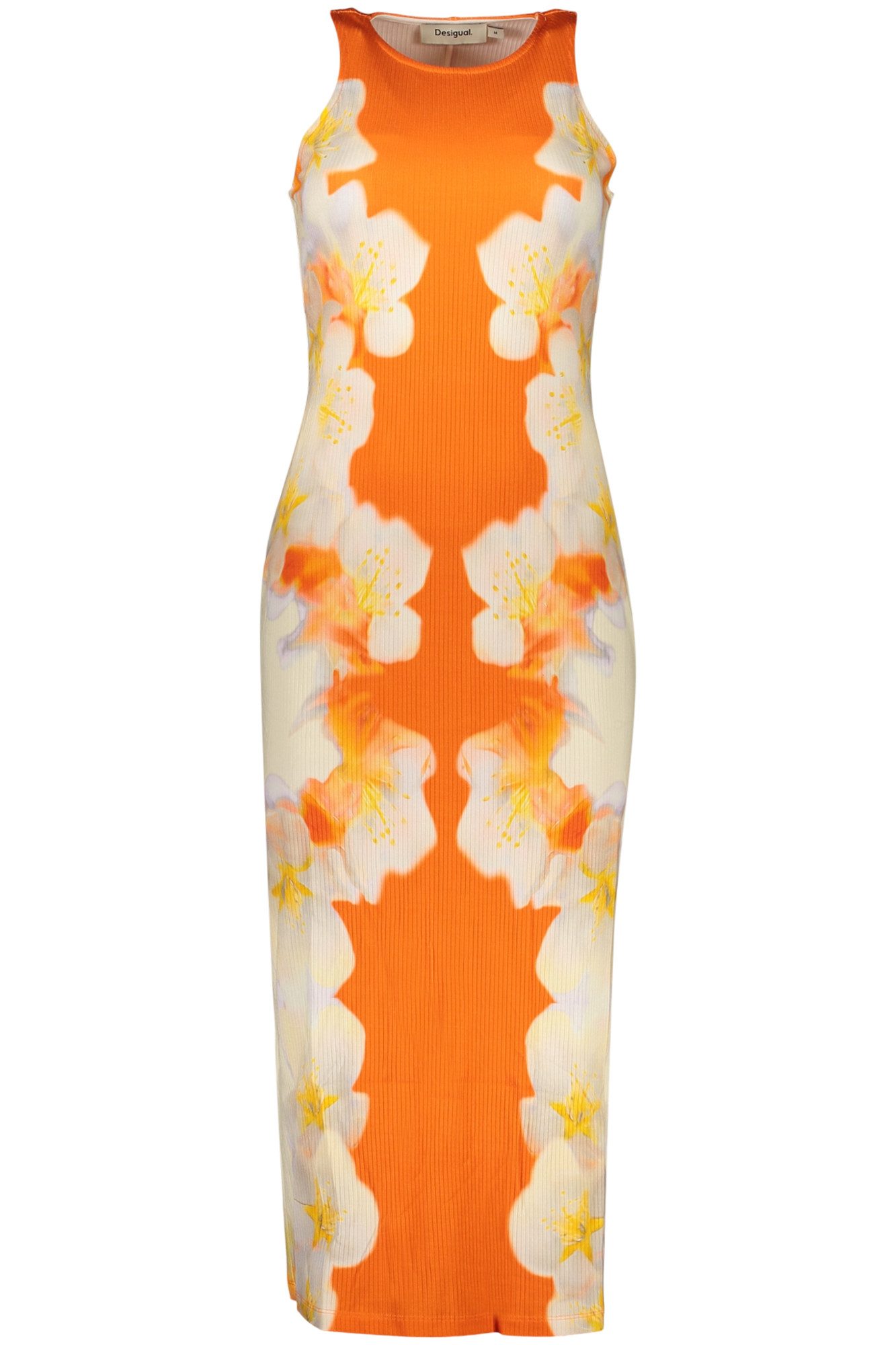 Desigual Partykleid Langes Damenkleid in Orange mit Kontrastdetails und Dru günstig online kaufen