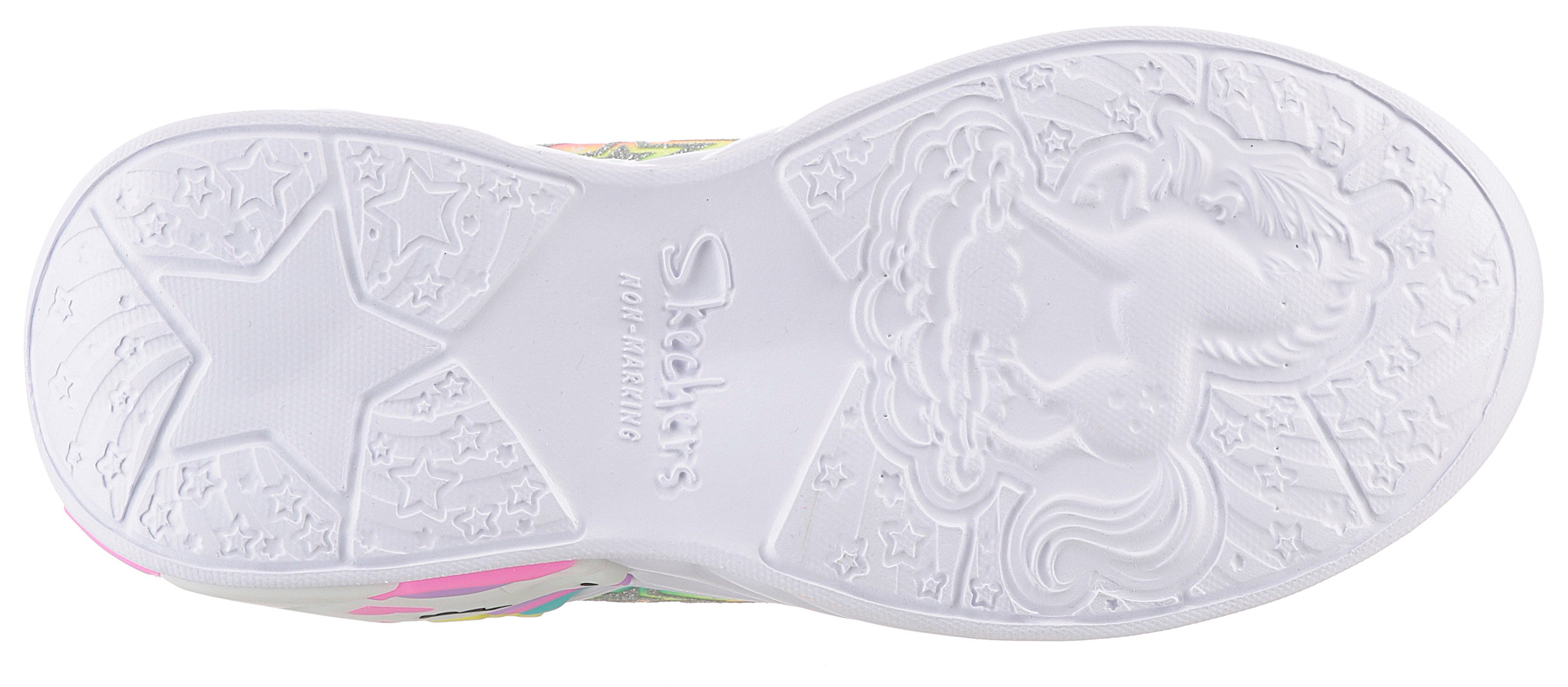 Skechers UNICORN DREAMS LIGHTS Slip-On Sneaker Glitzer,-Blinkschuh zum Schlupfen, Größenschablone zum Download – Bild 4 von 5