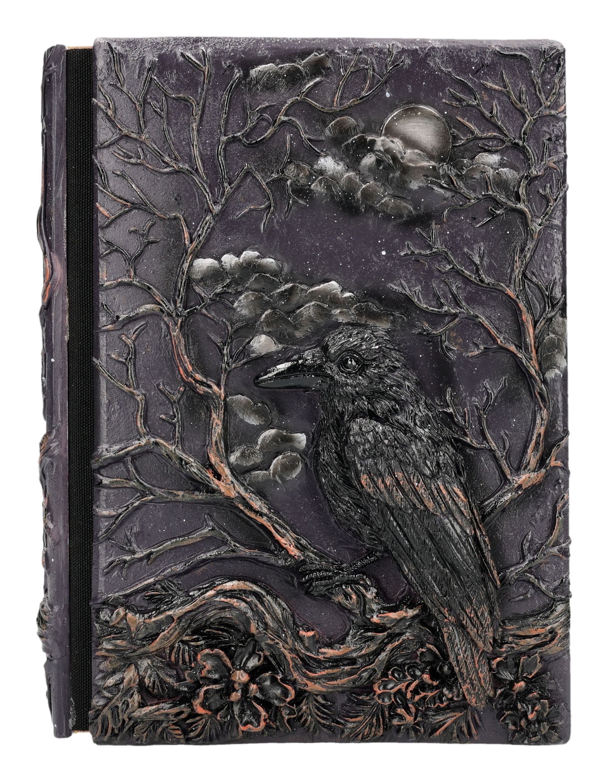Figuren Shop GmbH Notizbuch Rabe Tagebuch – Fantasy Notizbuch Magie Gothic Deko 19 cm Dekoration