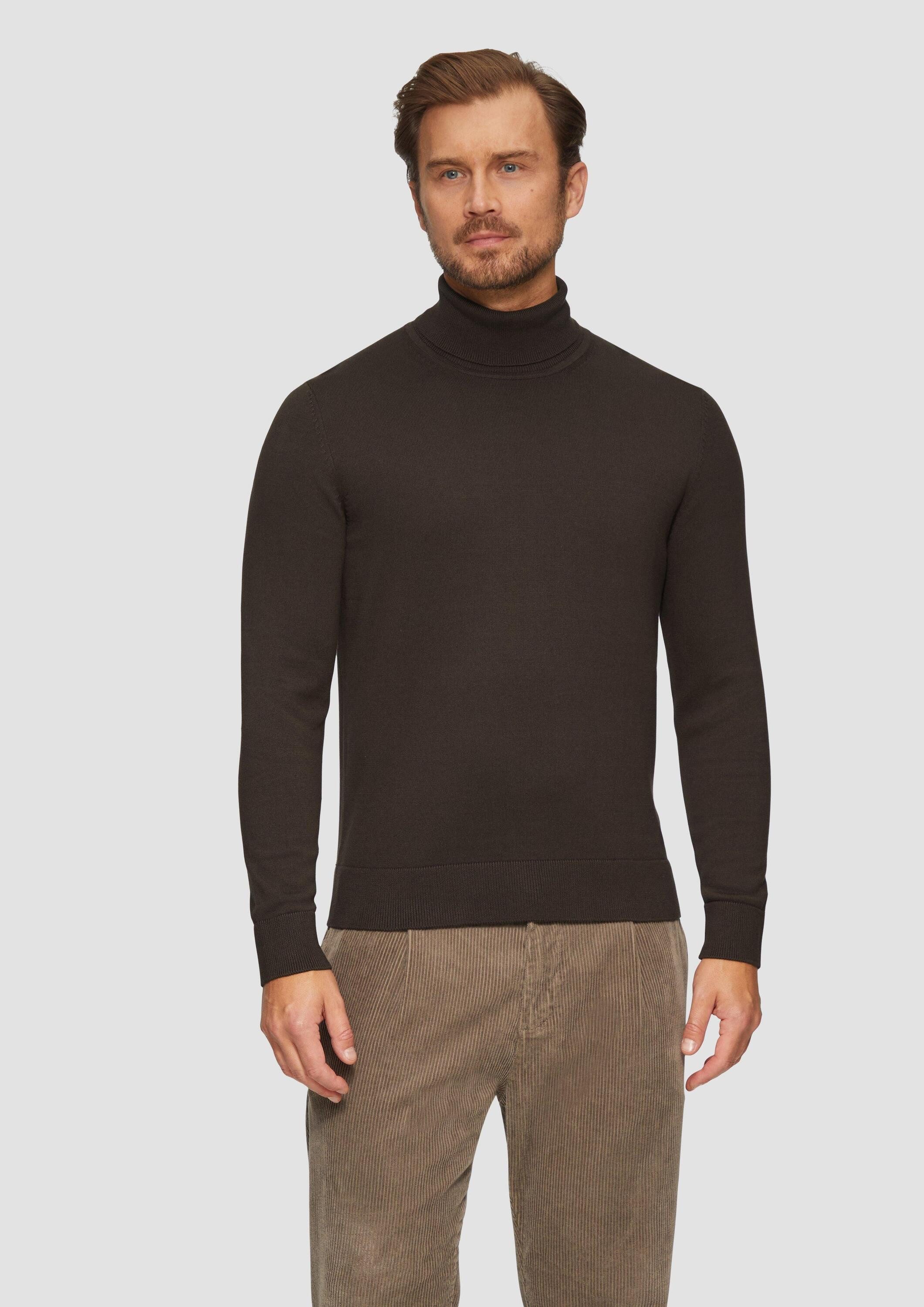 s.Oliver Longpullover Strickpullover Rollkragenpullover aus Baumwolle günstig online kaufen