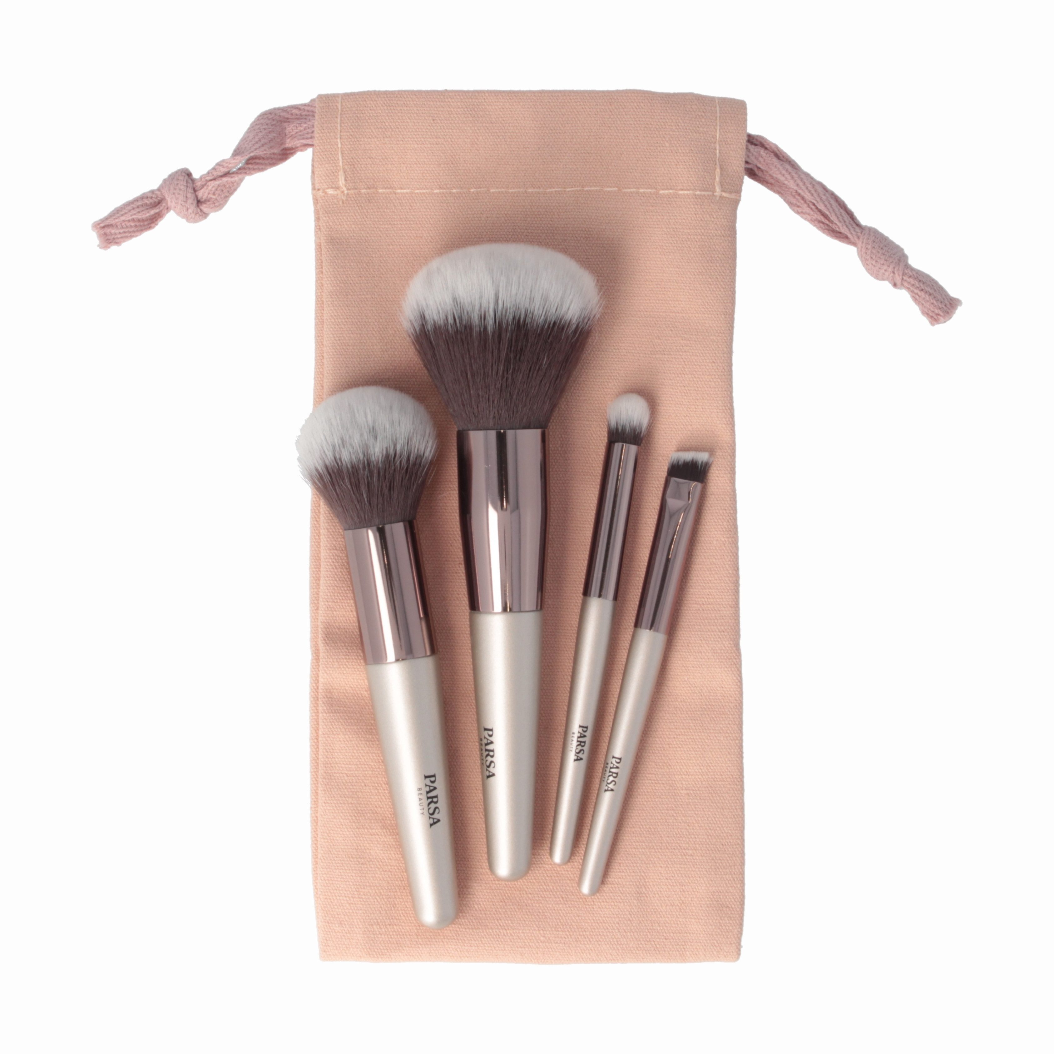 PARSA Beauty Kosmetik-Set Essential Mini Pinselset, professionelle Beauty-Tools für unterwegs