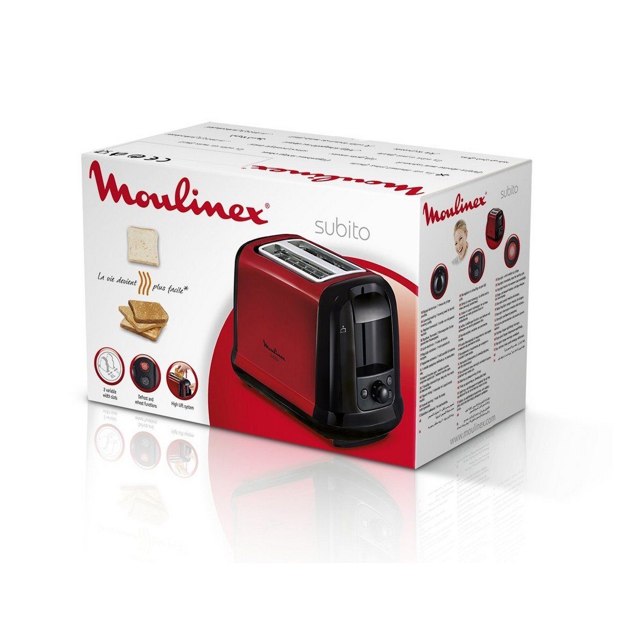 Moulinex Toaster Schwarz, LT260D11X Moulinex 850 W 850 W Toaster Rot